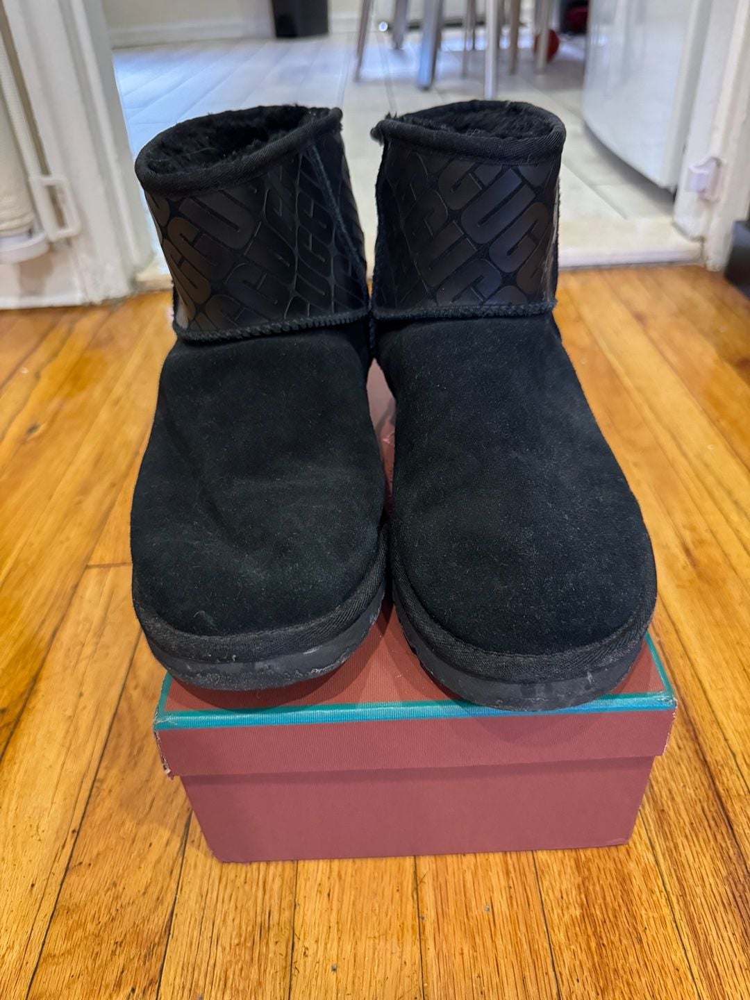 UGG Classic Mini II Ugg Logo Black Suede Boots 3