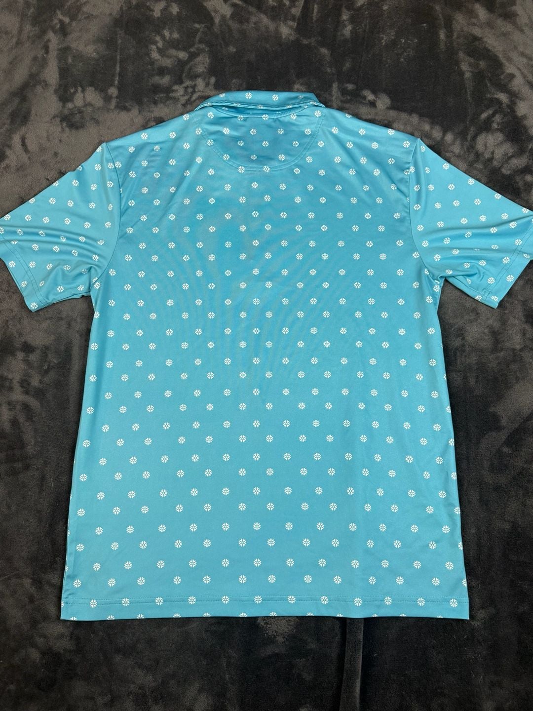 Men’s Range Golf Polo Size M Blue White Snowflake Print Performance Shirt#149 6