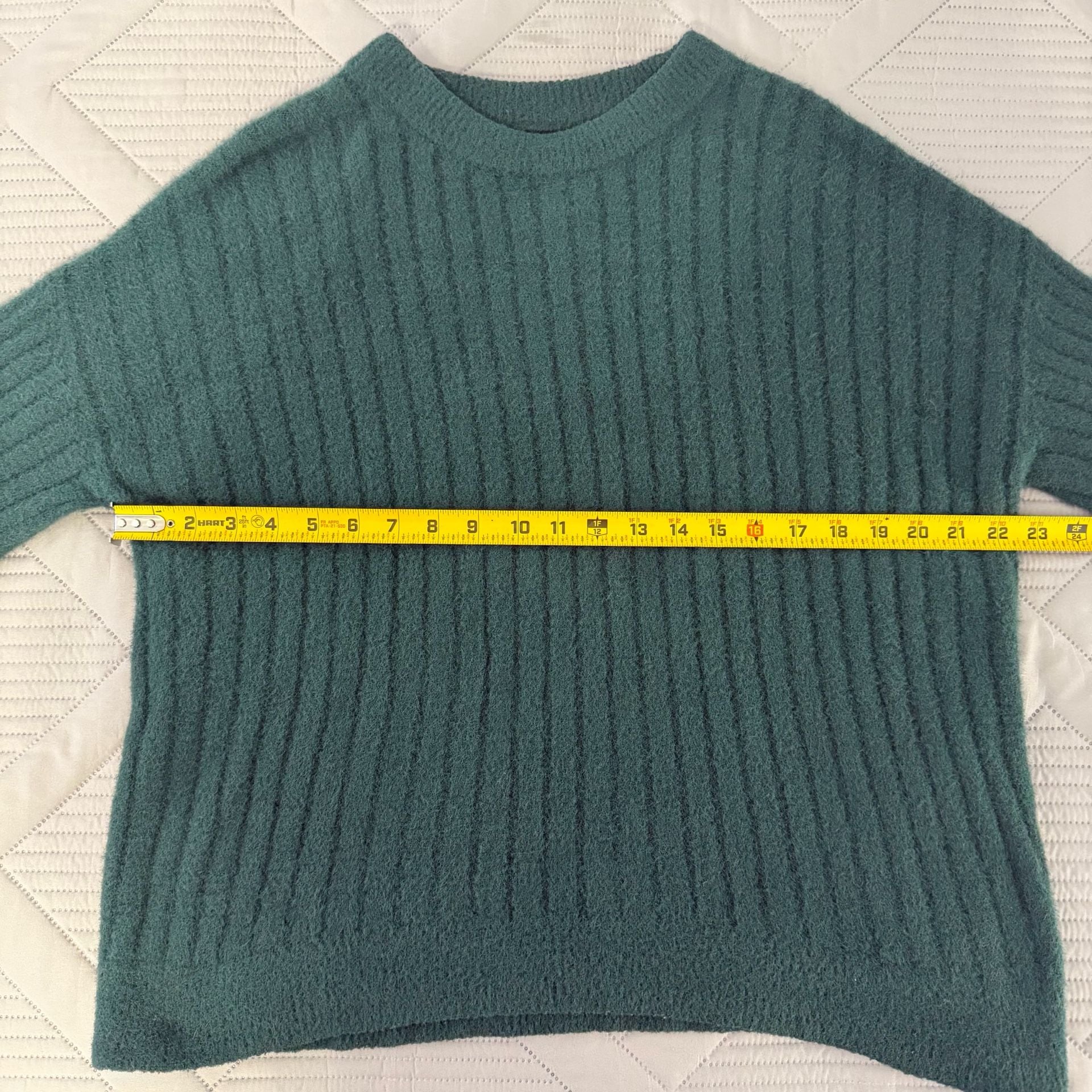 Aerie Ribbed Pullover Sweater Size XS/TP Green Fuzzy 4