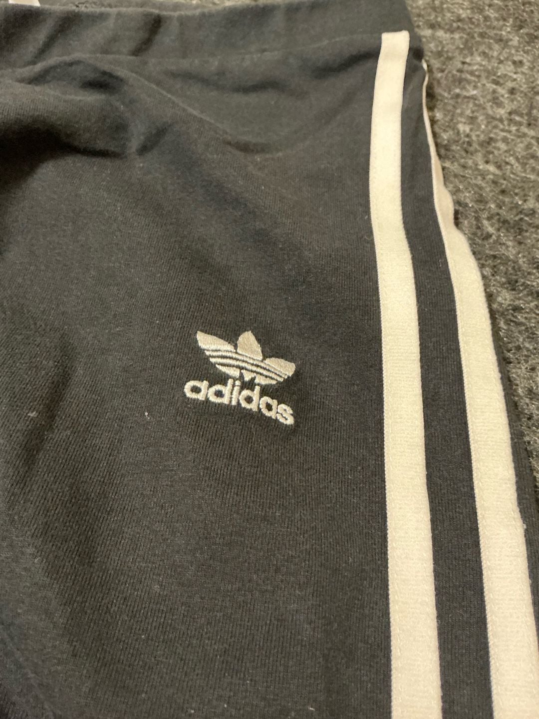 Adidas Stripes Leggings Womens Size 12 Black White 7