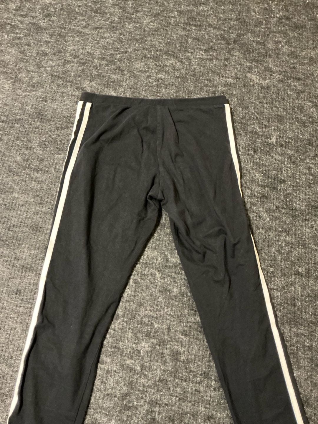 Adidas Stripes Leggings Womens Size 12 Black White 8