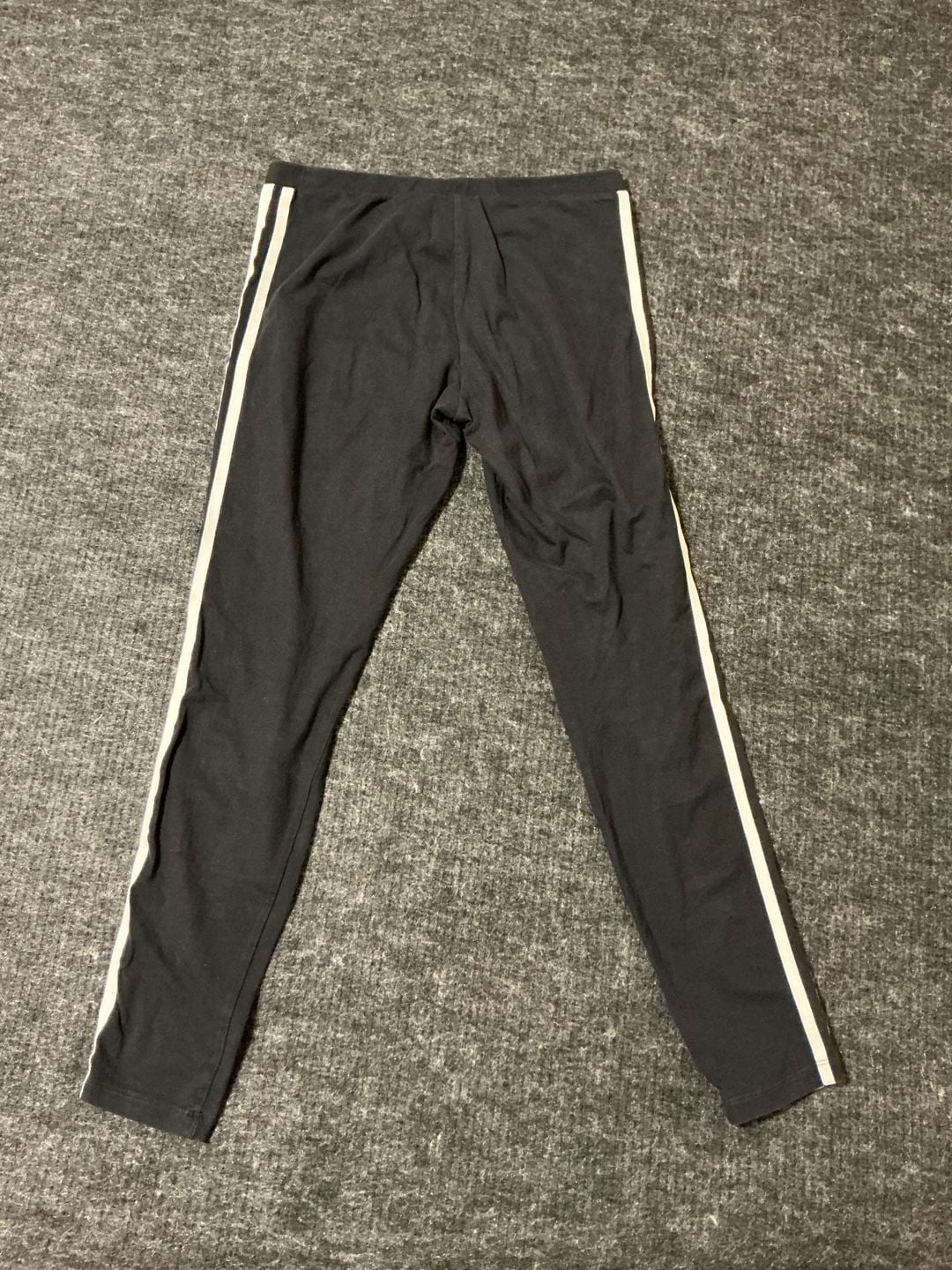 Adidas Stripes Leggings Womens Size 12 Black White 9