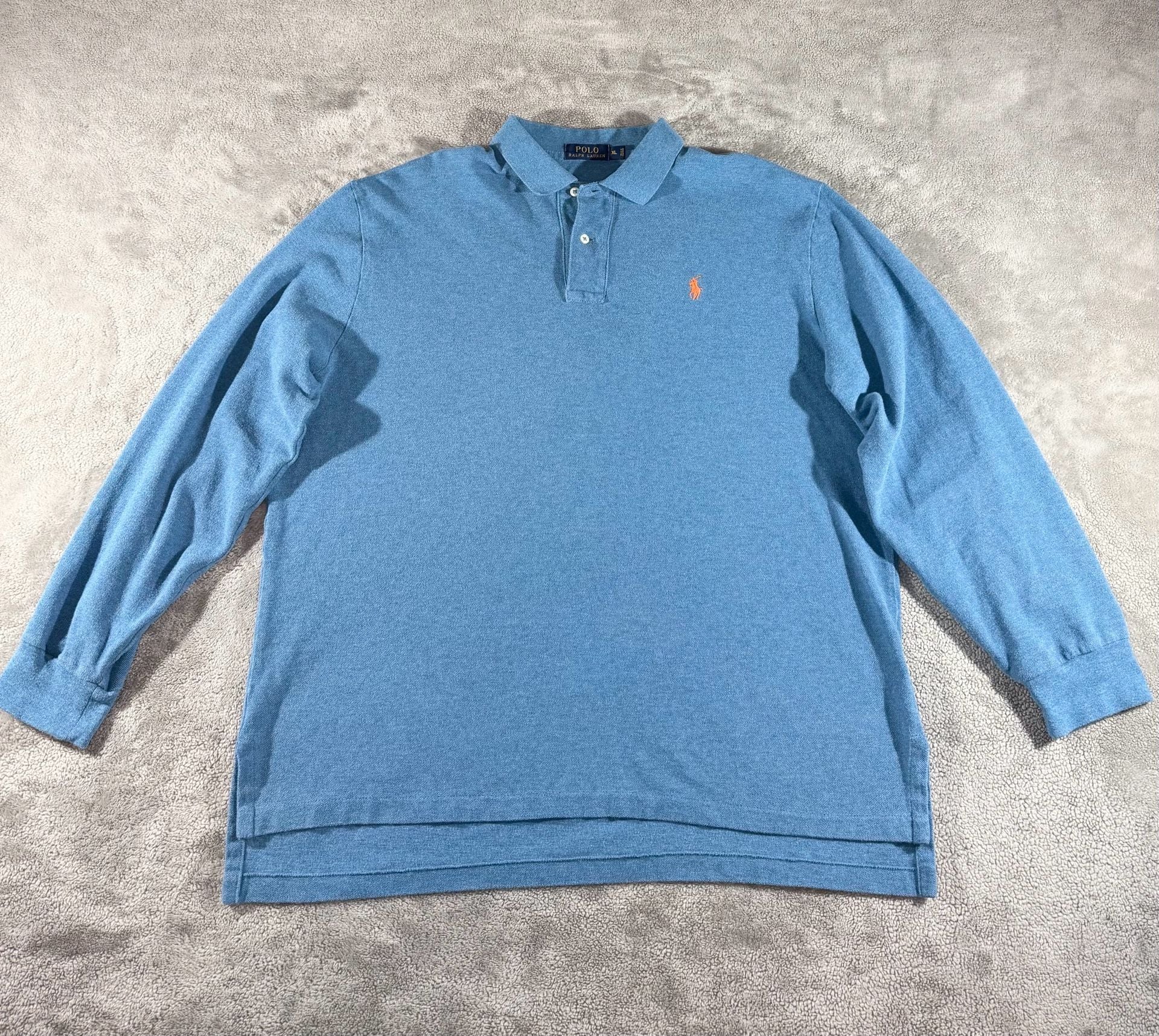 Polo Ralph Lauren Long Sleeve Polo Shirt Size XL Blue Cotton 2