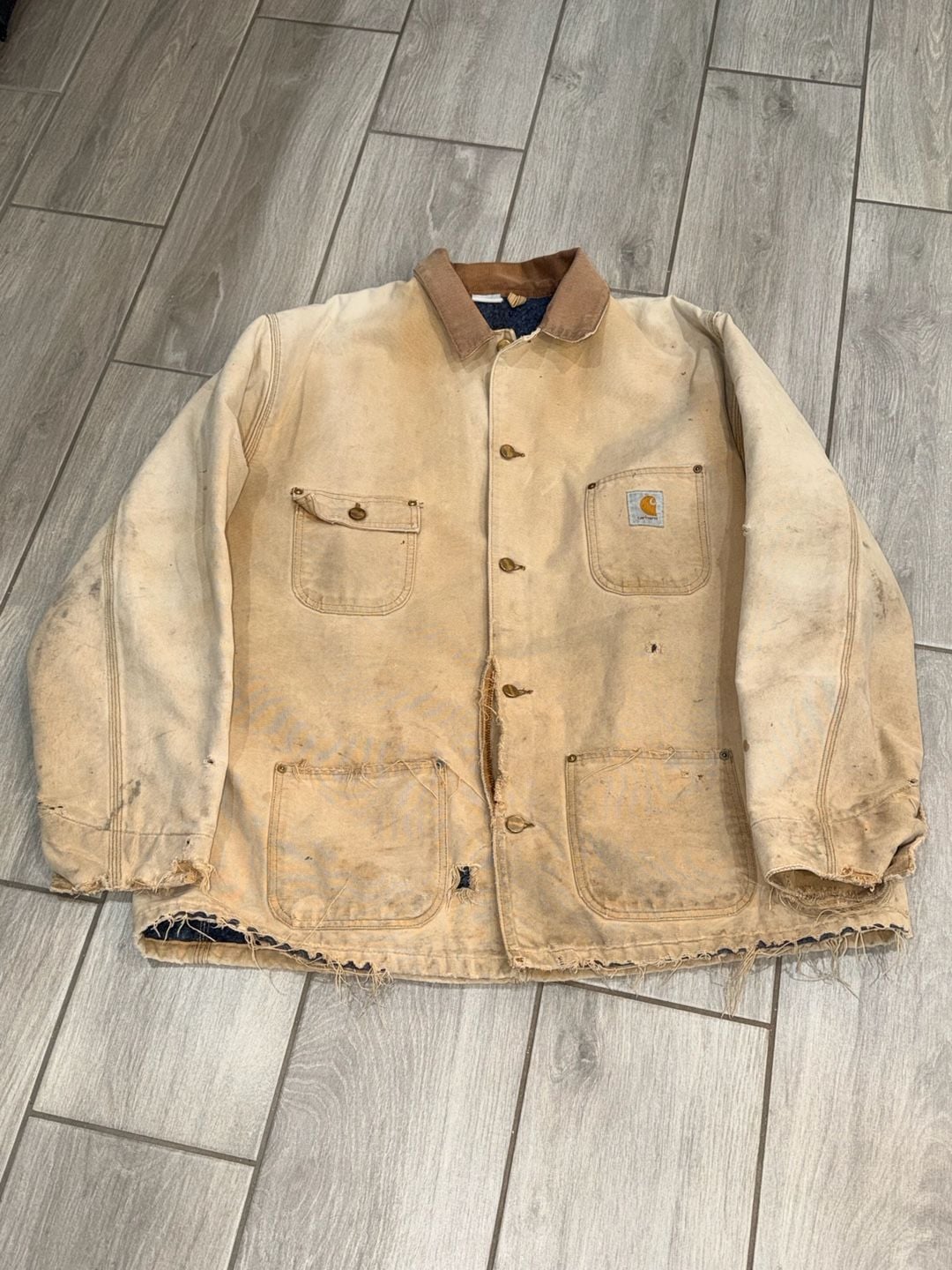 Carhartt Blanket Lined Chore Barn Duck Coat Carhartt Brown Distressed 2