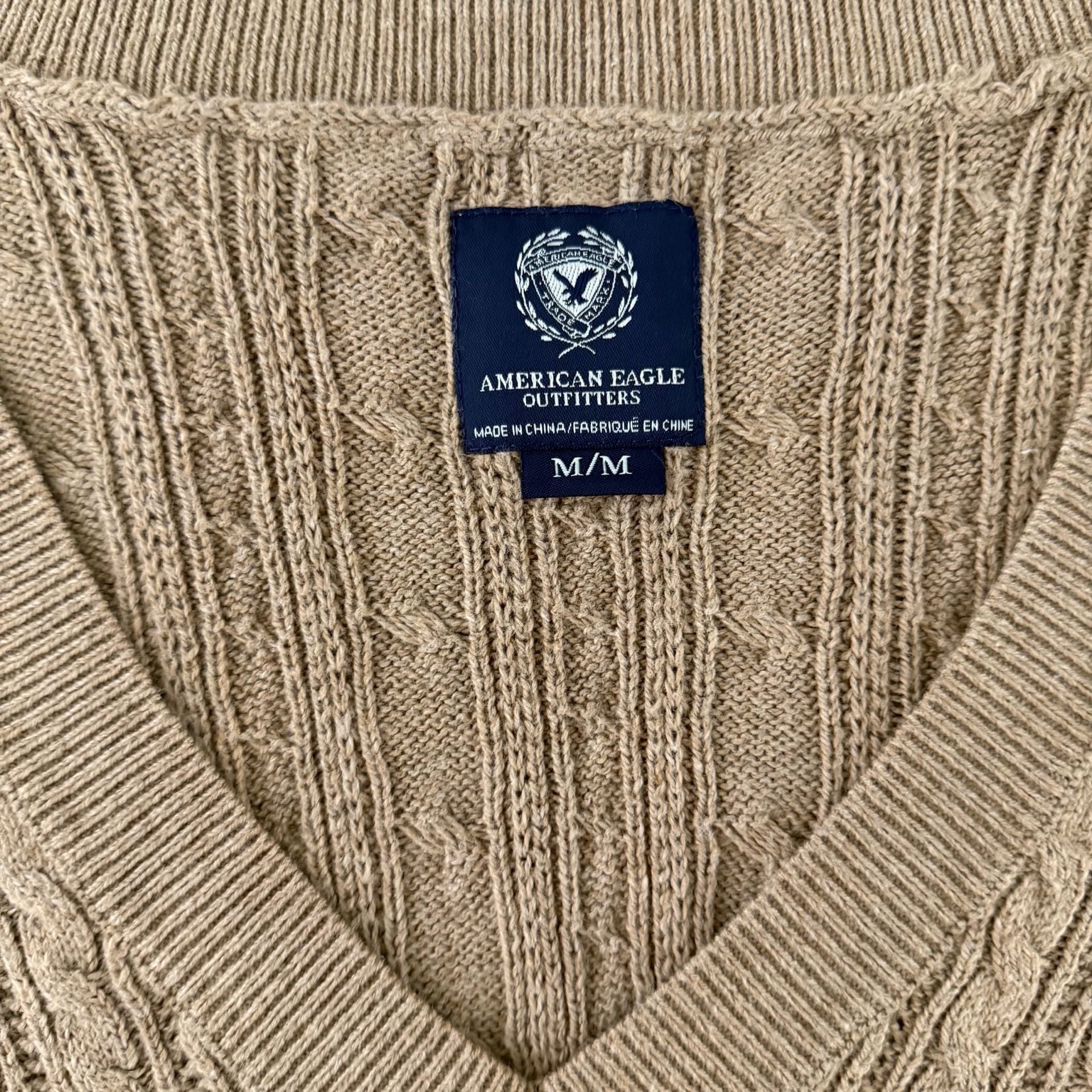 American Eagle Outfitters Cable Knit V Neck Sweater Size M 7