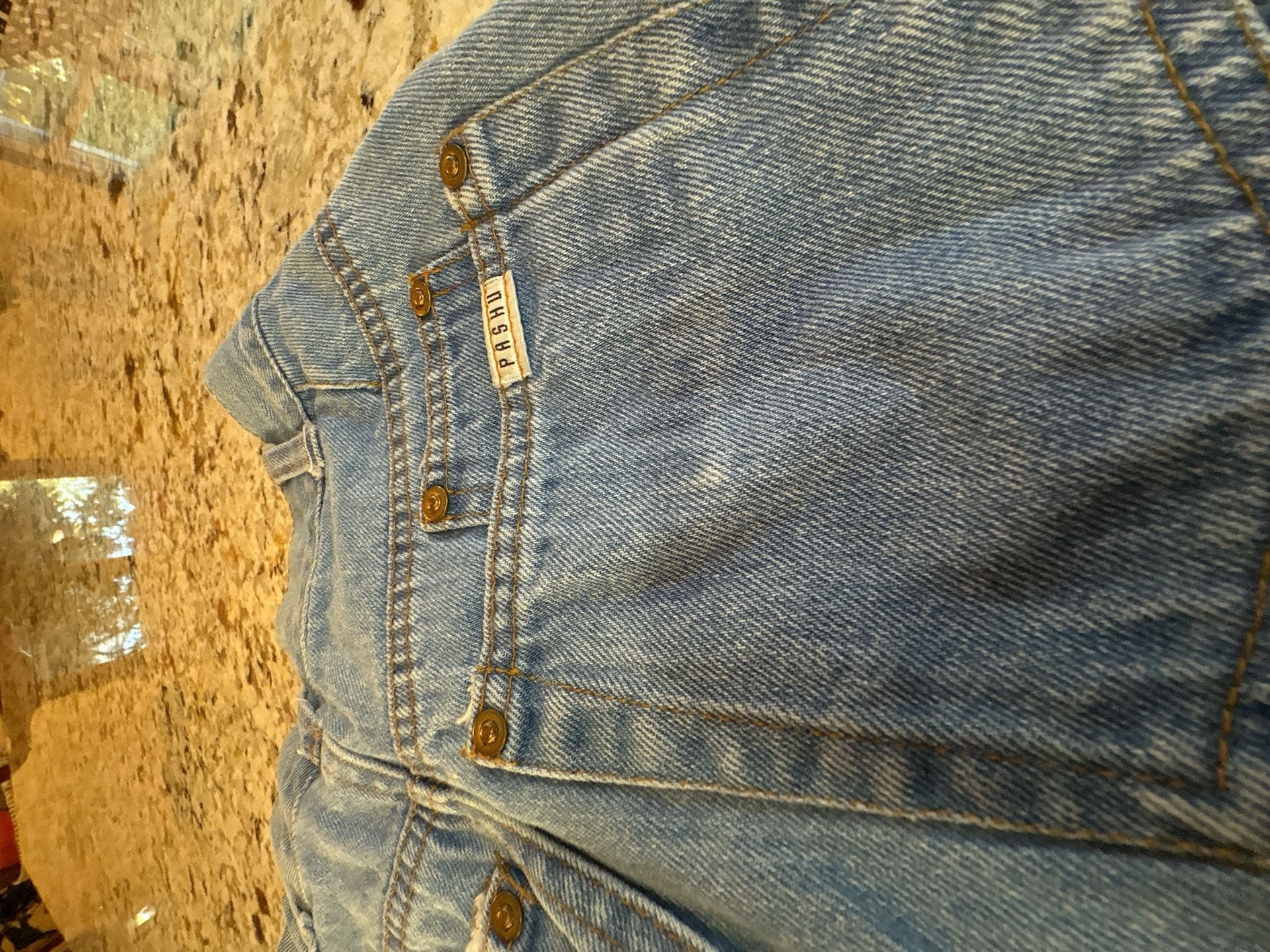 Pashu 5331SL Vintage Denim Jeans Size 7 Light Wash Blue Straight Leg Y2K 8