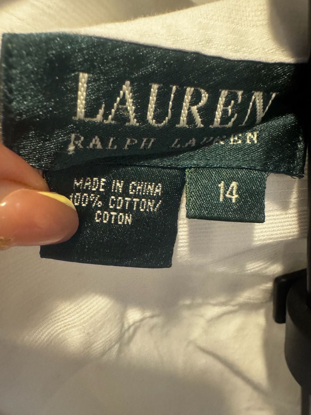 Lauren Ralph Lauren Long Sleeve Button Down Shirt Size 14 White 2