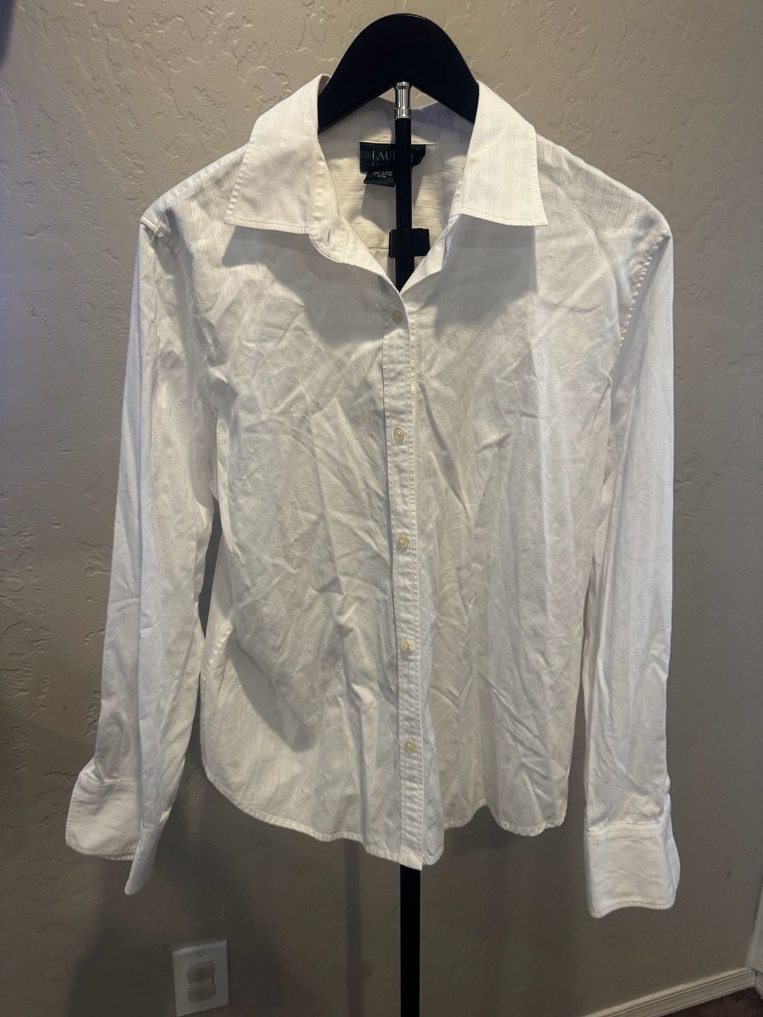 Lauren Ralph Lauren Long Sleeve Button Down Shirt Size 14 White 3