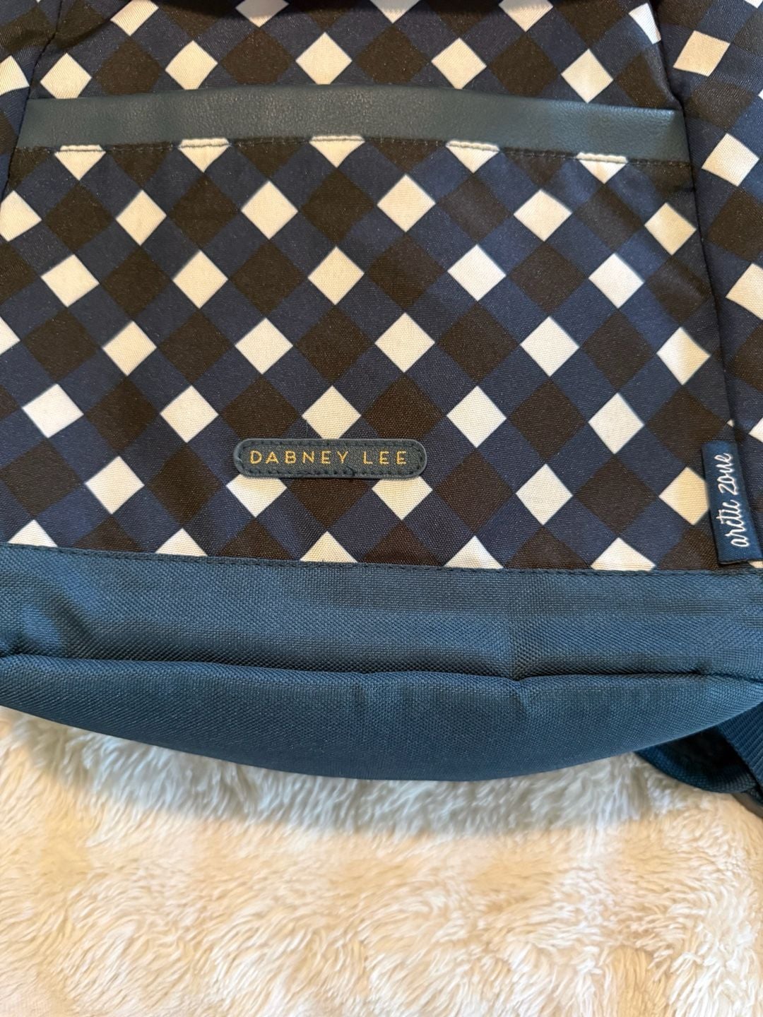 Dabney Lee Arctic Zone Cooler Backpack Gingham Navy 3