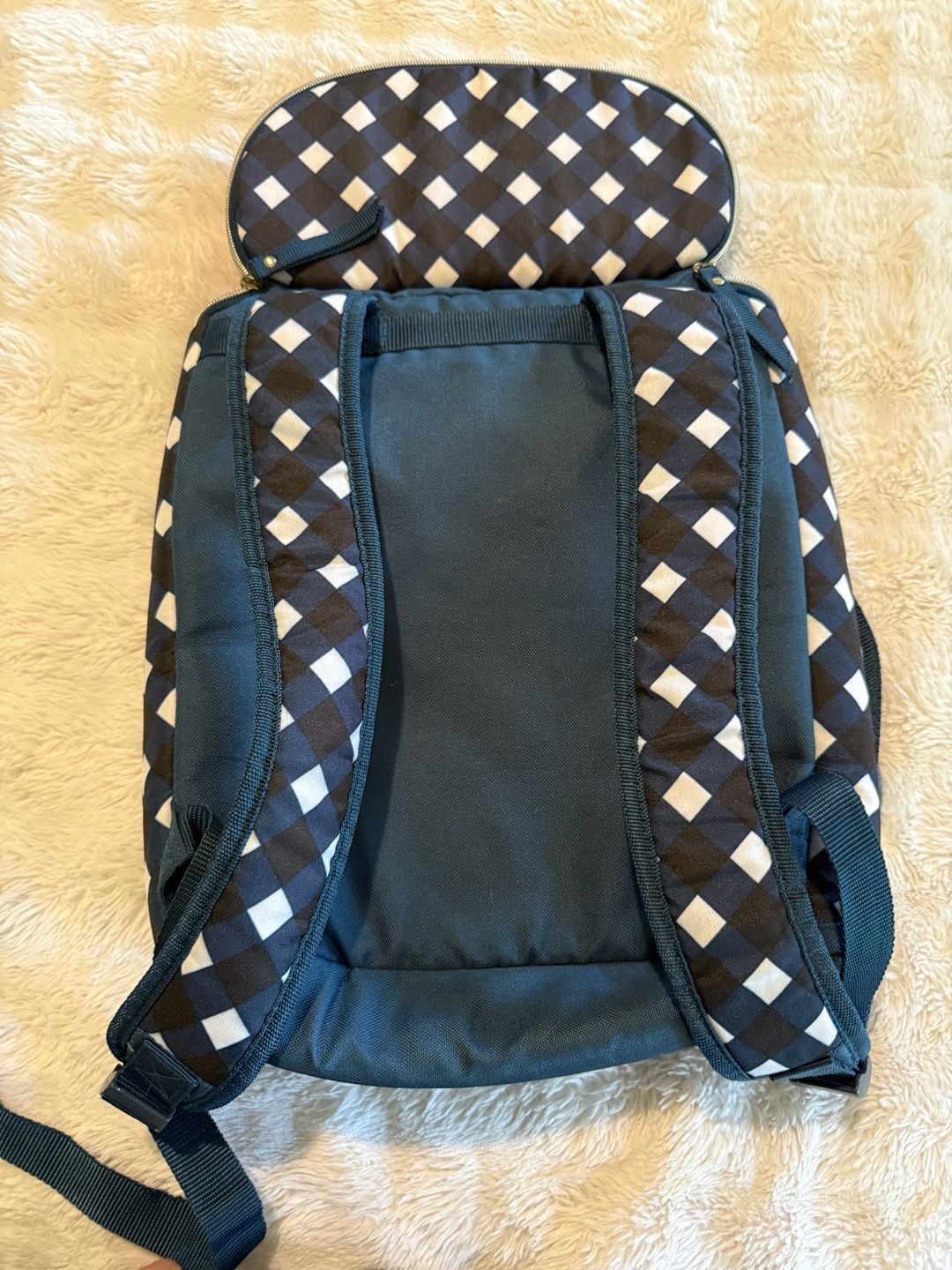 Dabney Lee Arctic Zone Cooler Backpack Gingham Navy 6