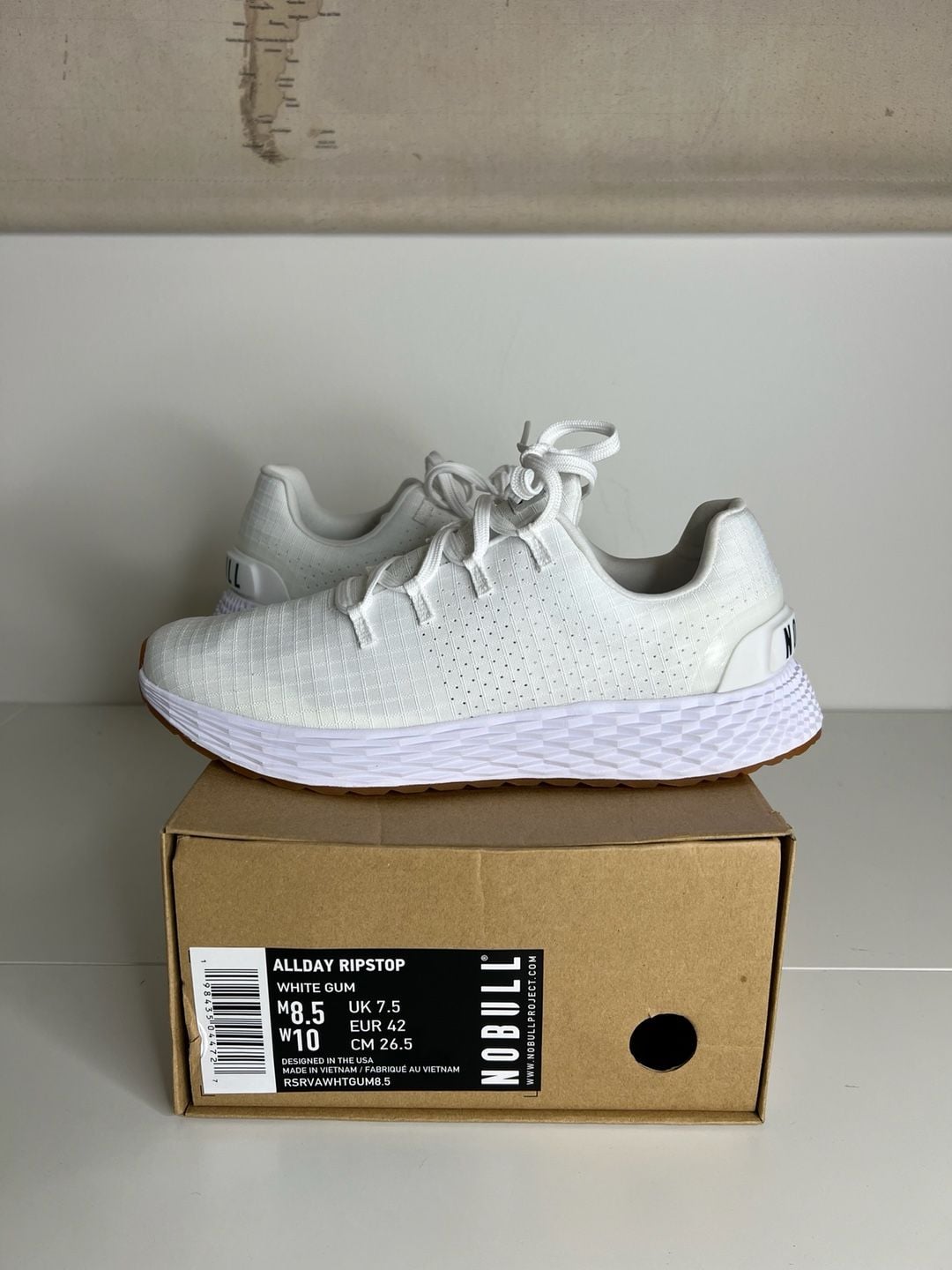 Nobull Allday Ripstop Size W10 M8.5 White Gum Sneakers 2