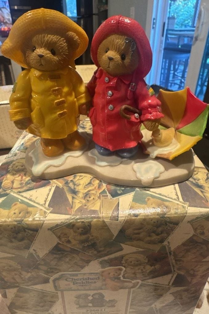 Cherished Teddies Joey And Lindsey We Can Weather Any Storm Figurine #726621 2