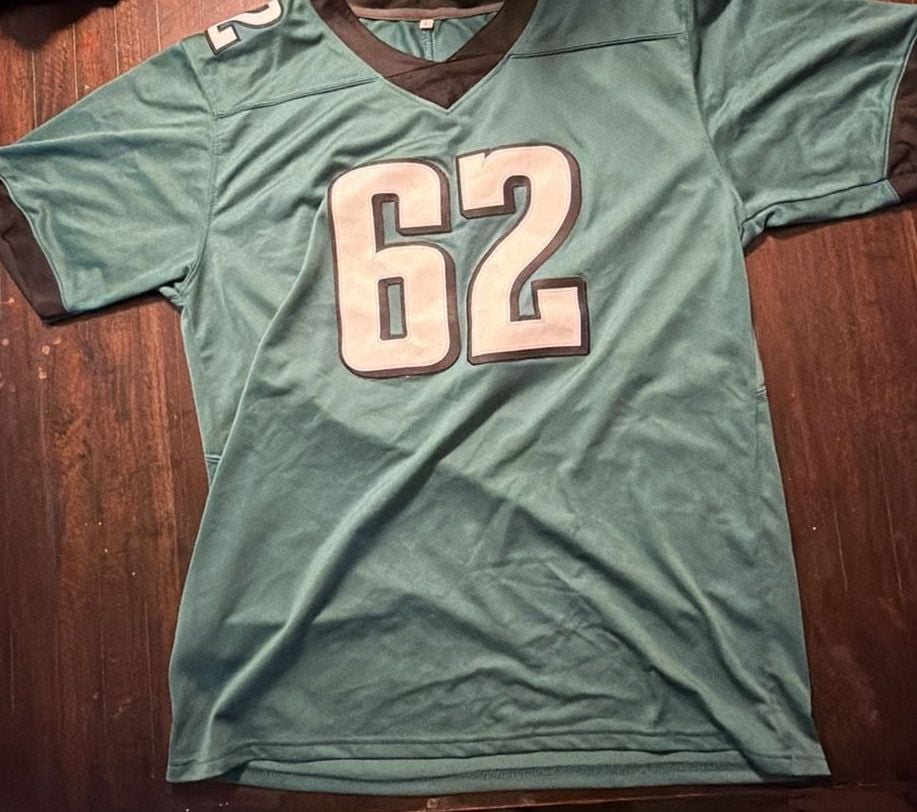 Philadelphia Eagles Jason Kelce #62 Jersey Size L Green 4