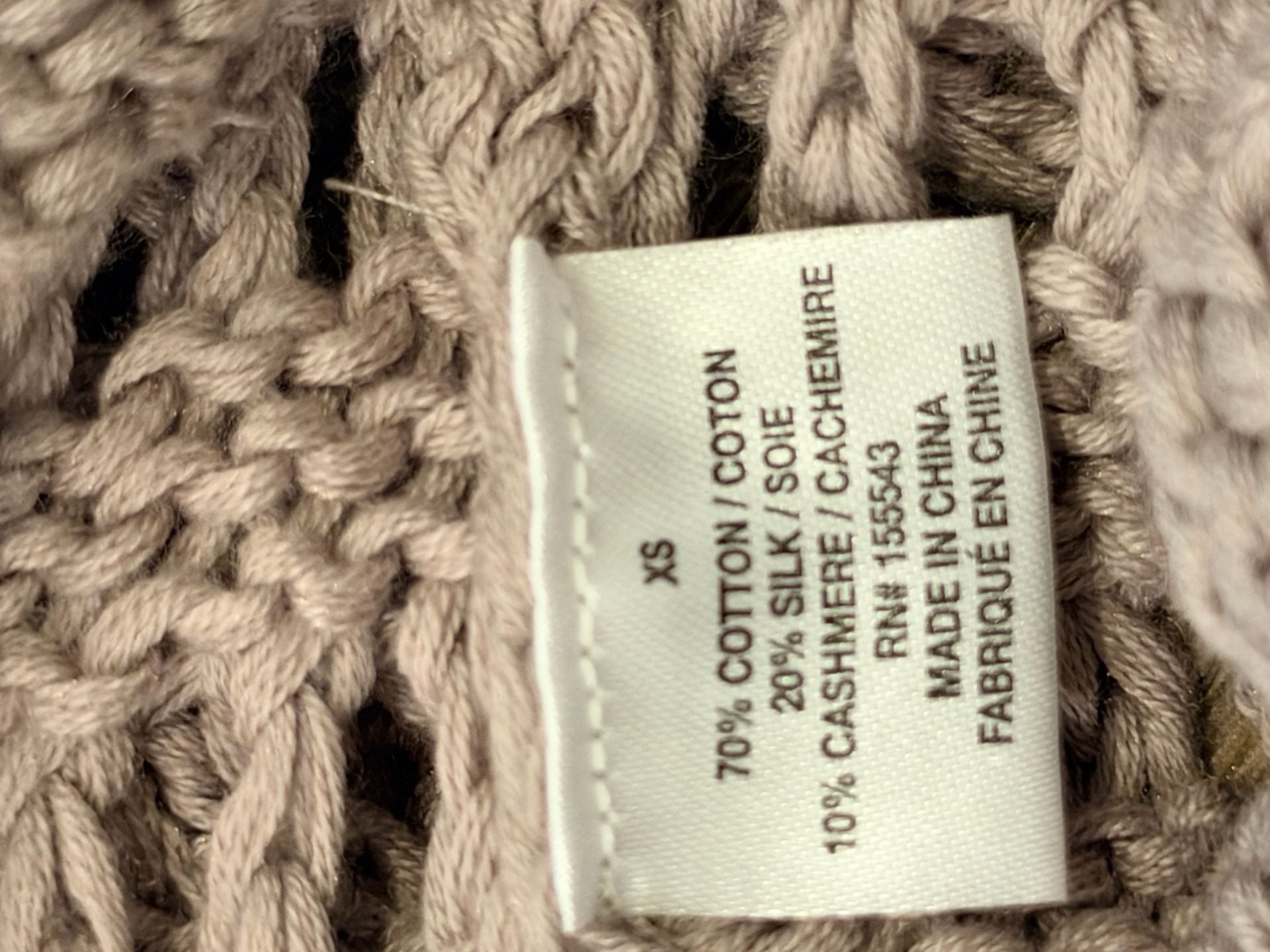 Sablyn Sweater Size XS Taupe Open Knit Cashmere Cotton 6