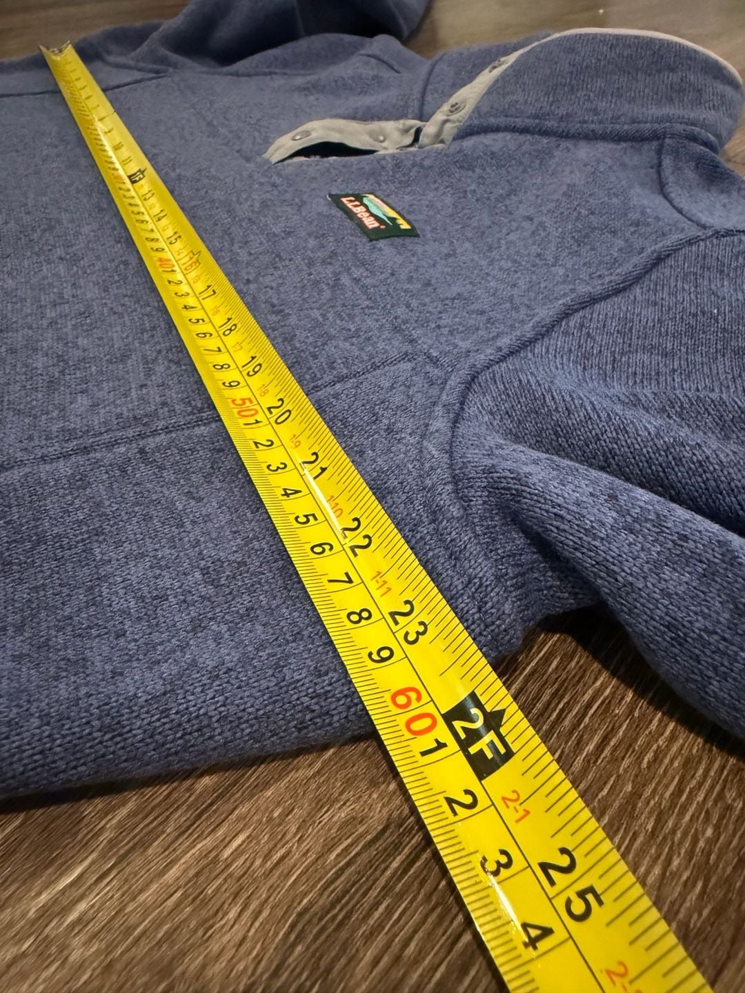 LL Bean Sweater Fleece Pullover Womens XL Regular Blue Snap 8