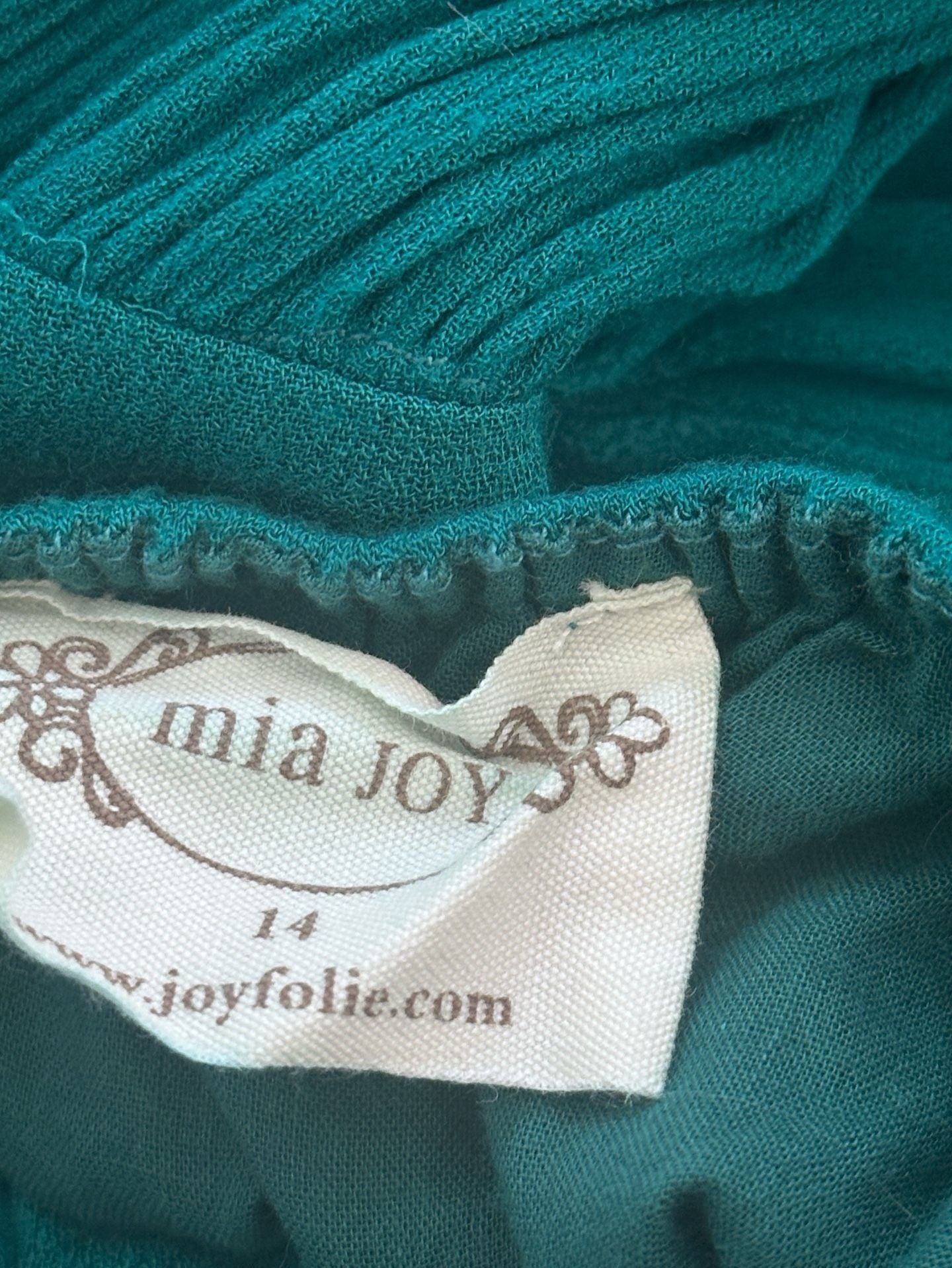 Joyfolie Girl Macy Dress Teal Green Long Lace Ruffle Hem 11