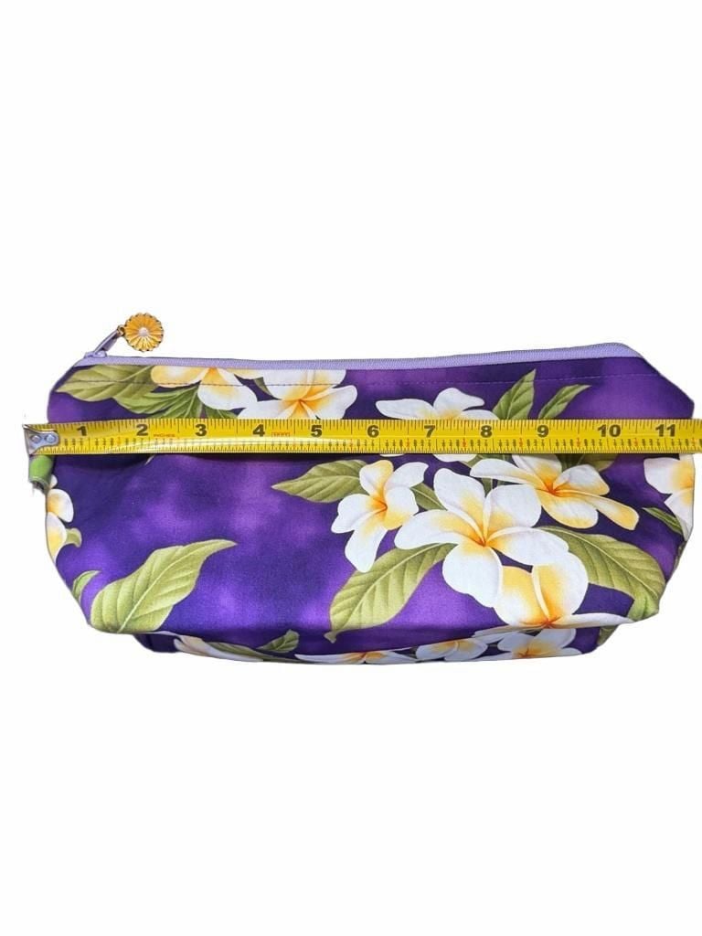 Plumeria Hawaiian Floral Print Zippered Travel Pouch 3