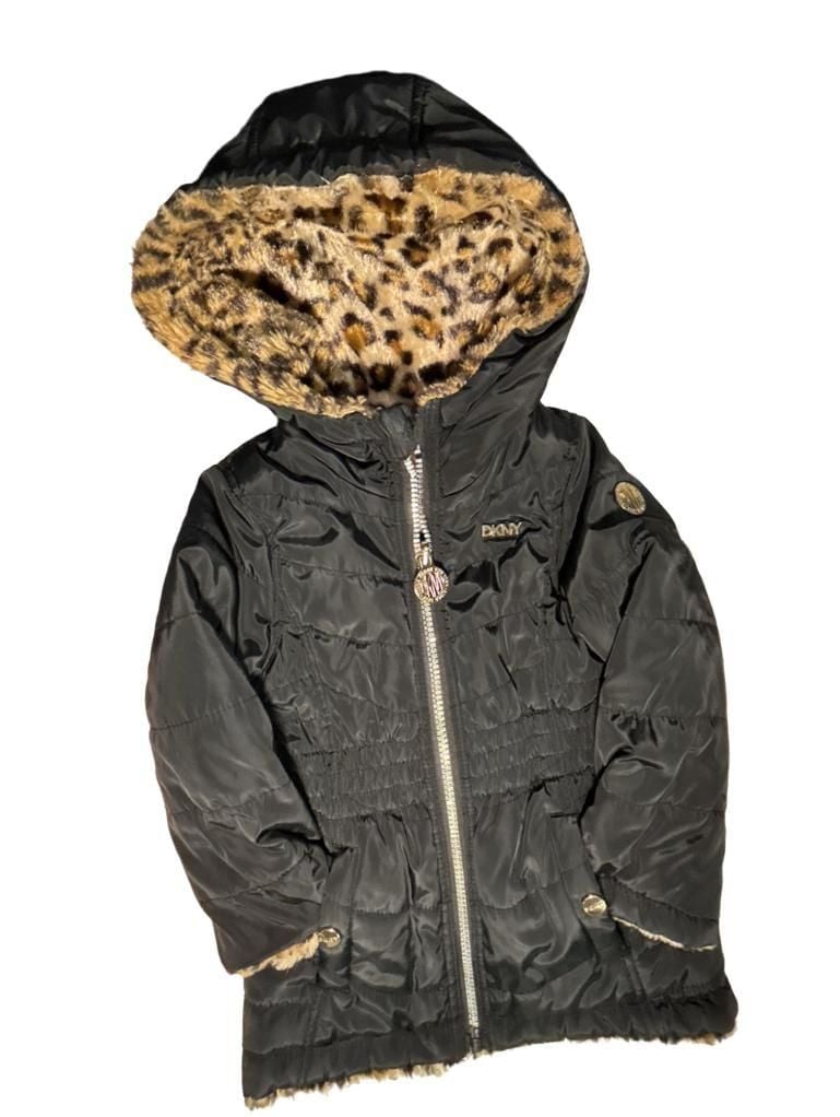 DKNY Reversible Puffer Jacket Black Leopard 2
