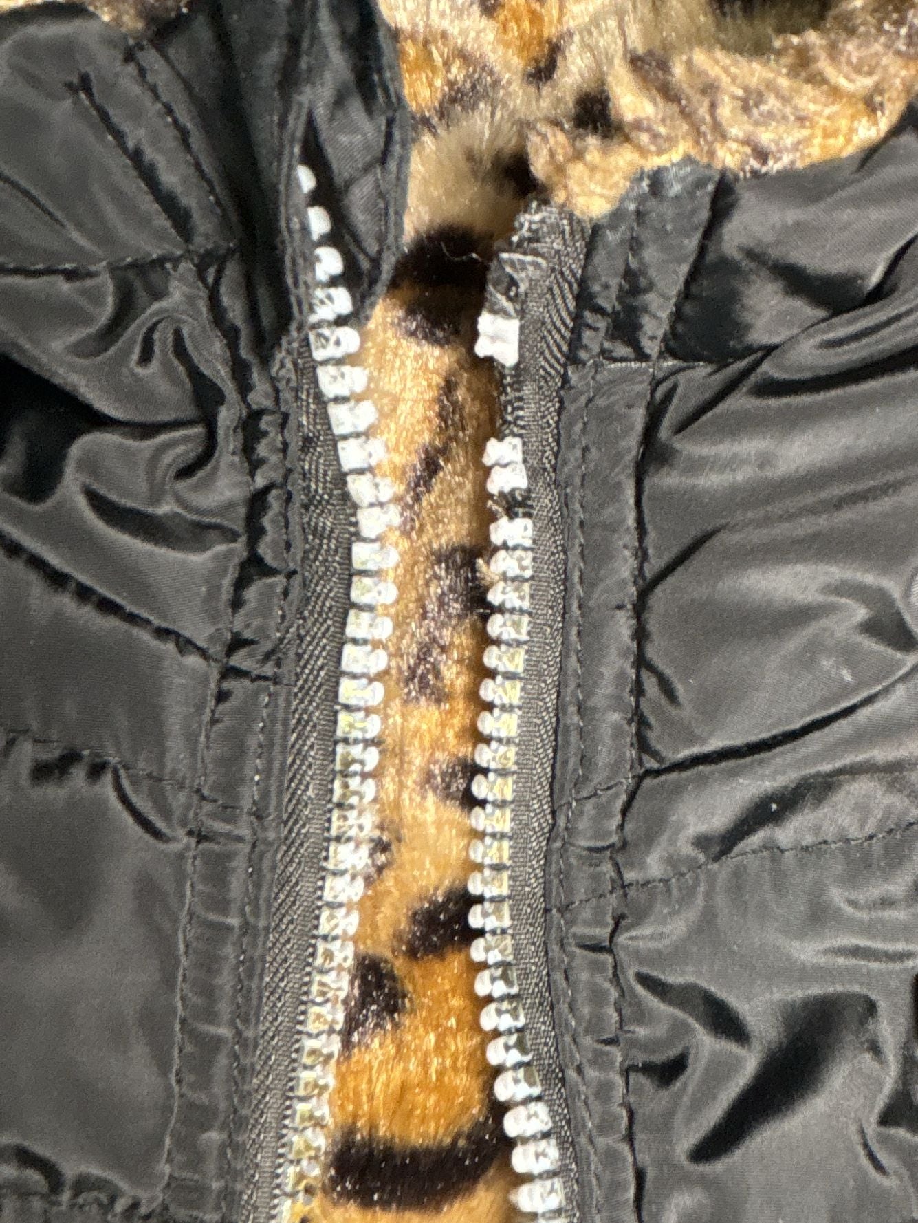 DKNY Reversible Puffer Jacket Black Leopard 5