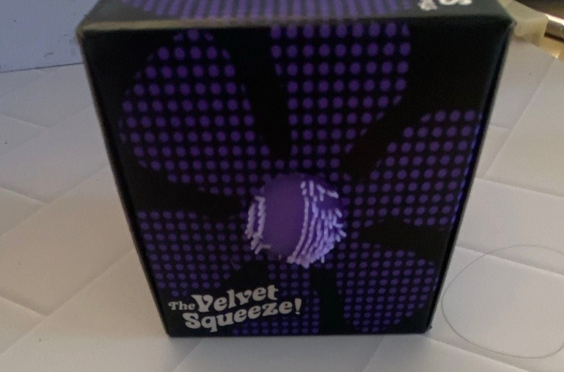 Schylling NeeDoh Fuzz Ball Flower Power Purple Velvet Squeeze Fidget 3