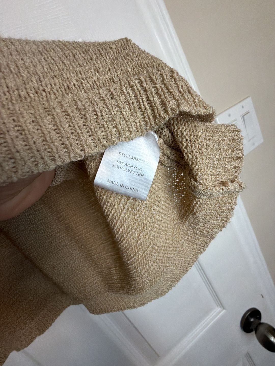 Jodifl Sweater Top Size M Tan Short Ruffle Sleeve B8615 6