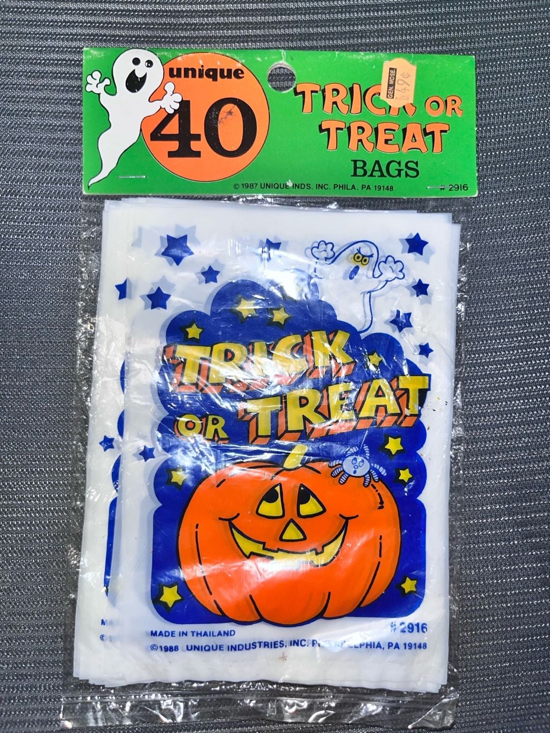 Unique Industries Vintage 1988 Trick Or Treat Bags 40 Count Pumpkin Ghost 1