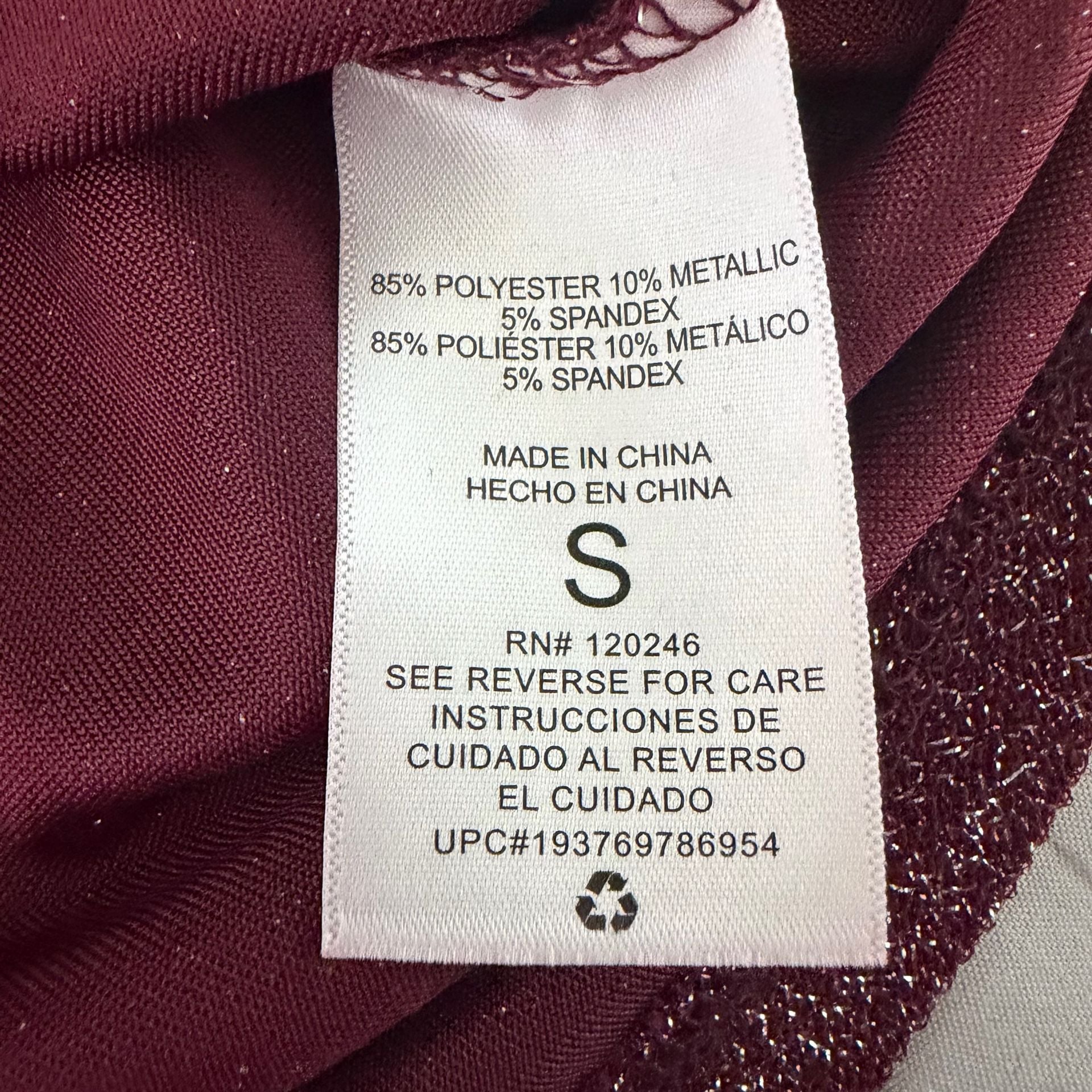 WallFlower Sparkle Crop Top Size Small Windsor Wine Metallic 7