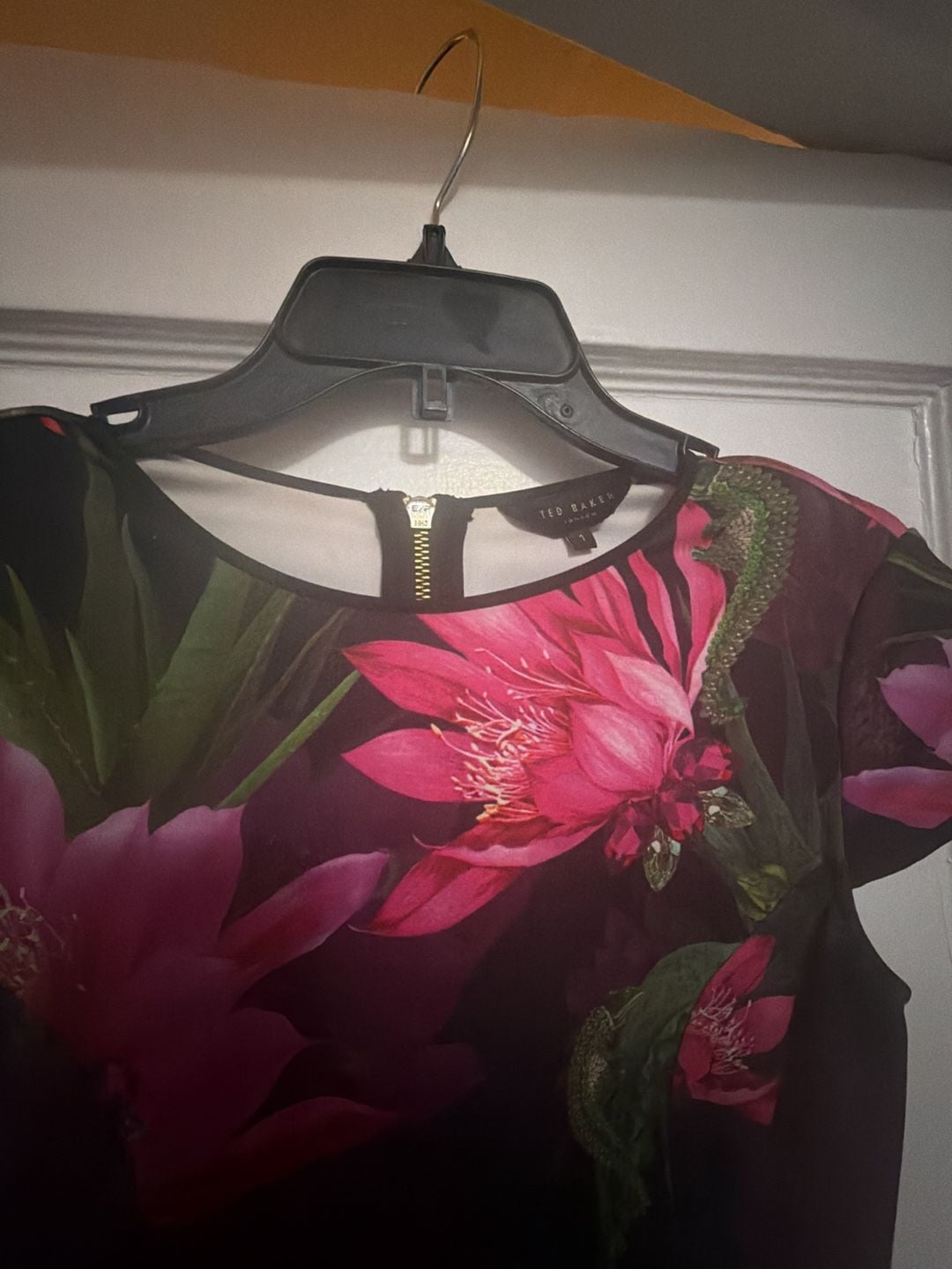 Ted Baker Carllie Floral Skater Dress Size 1 Pink Purple Green 3