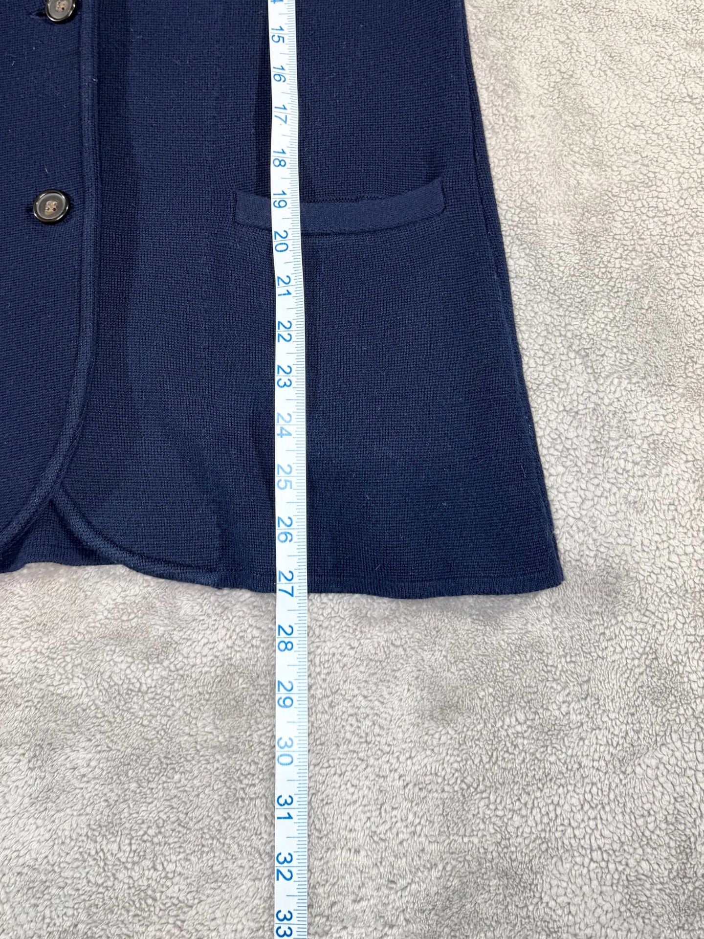 J. Crew Cotton Knit Sweater Blazer Size XS Navy Blue Shawl Collar 7