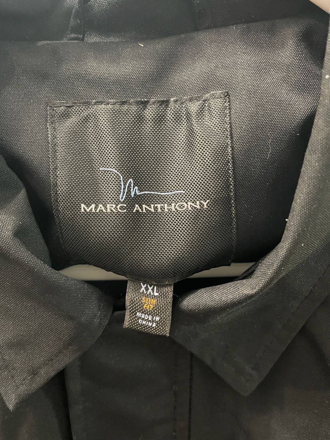 Marc Anthony Trench Coat Size XXL Black Rain Jacket Slim Fit 7