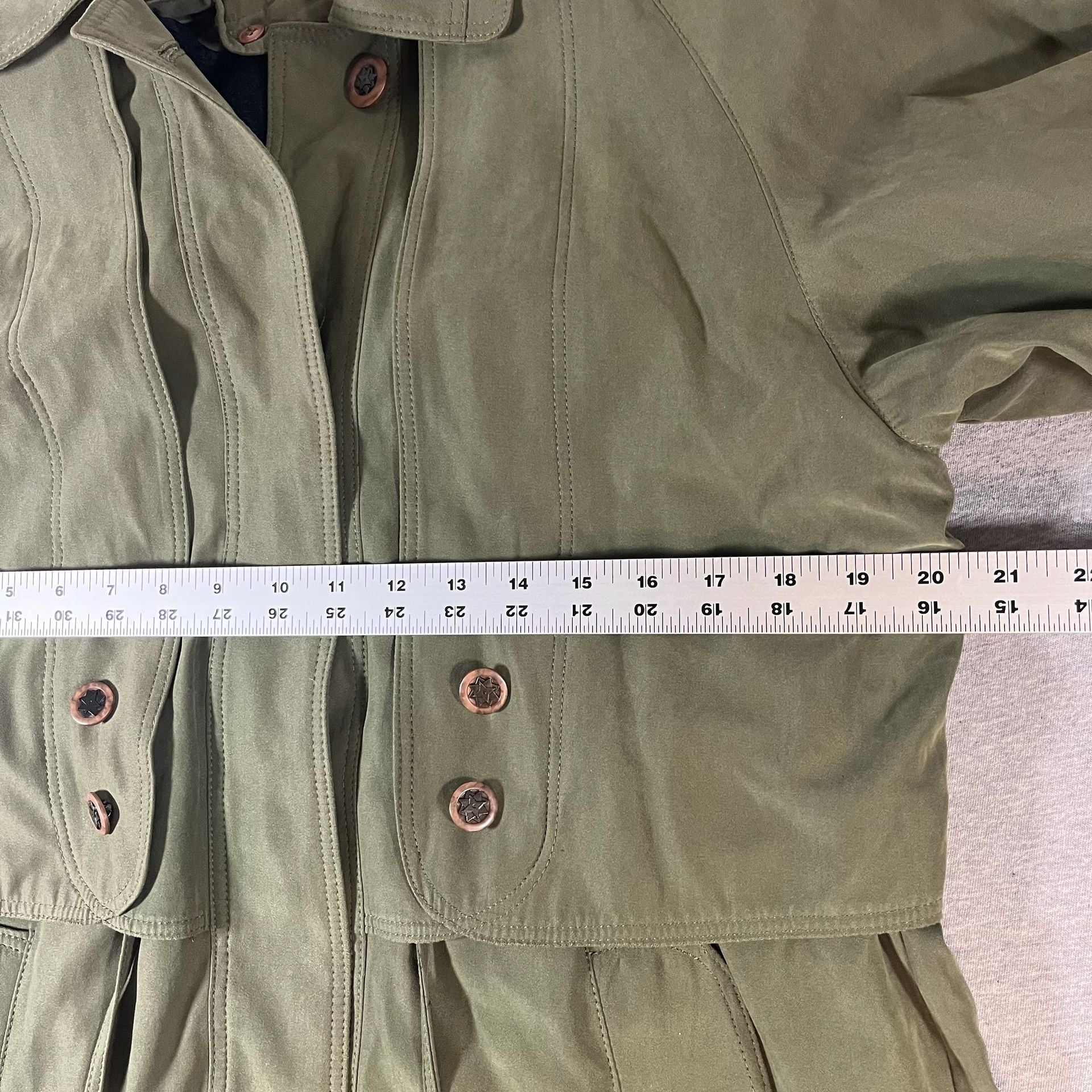 Vintage A2 Trench Coat Olive Green Capelet Double Breasted Lined Women’s 10D/P 3