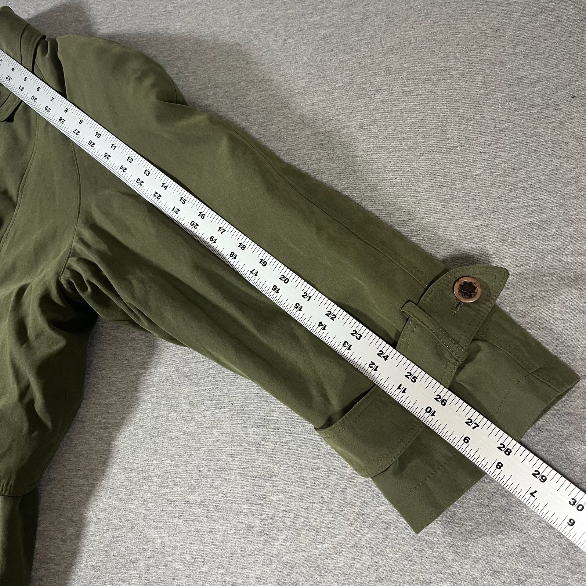 Vintage A2 Trench Coat Olive Green Capelet Double Breasted Lined Women’s 10D/P 5