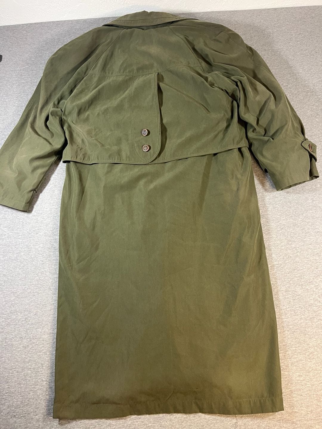 Vintage A2 Trench Coat Olive Green Capelet Double Breasted Lined Women’s 10D/P 6