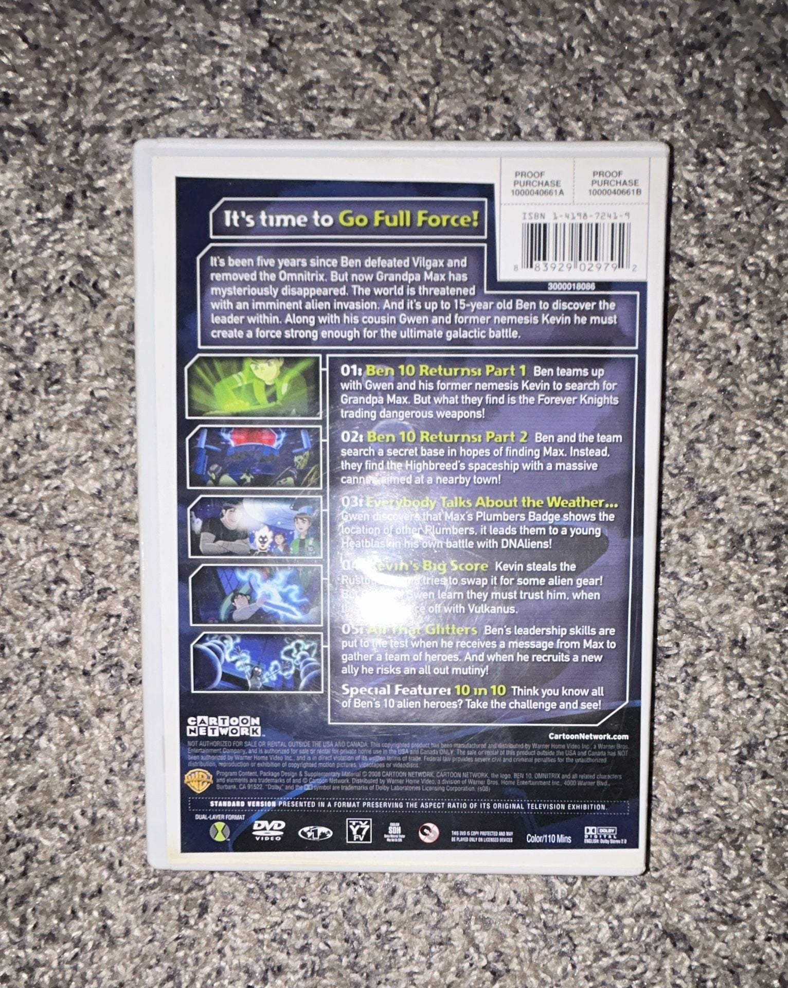 Cartoon Network Ben 10 Alien Force Volume 1 DVD 2