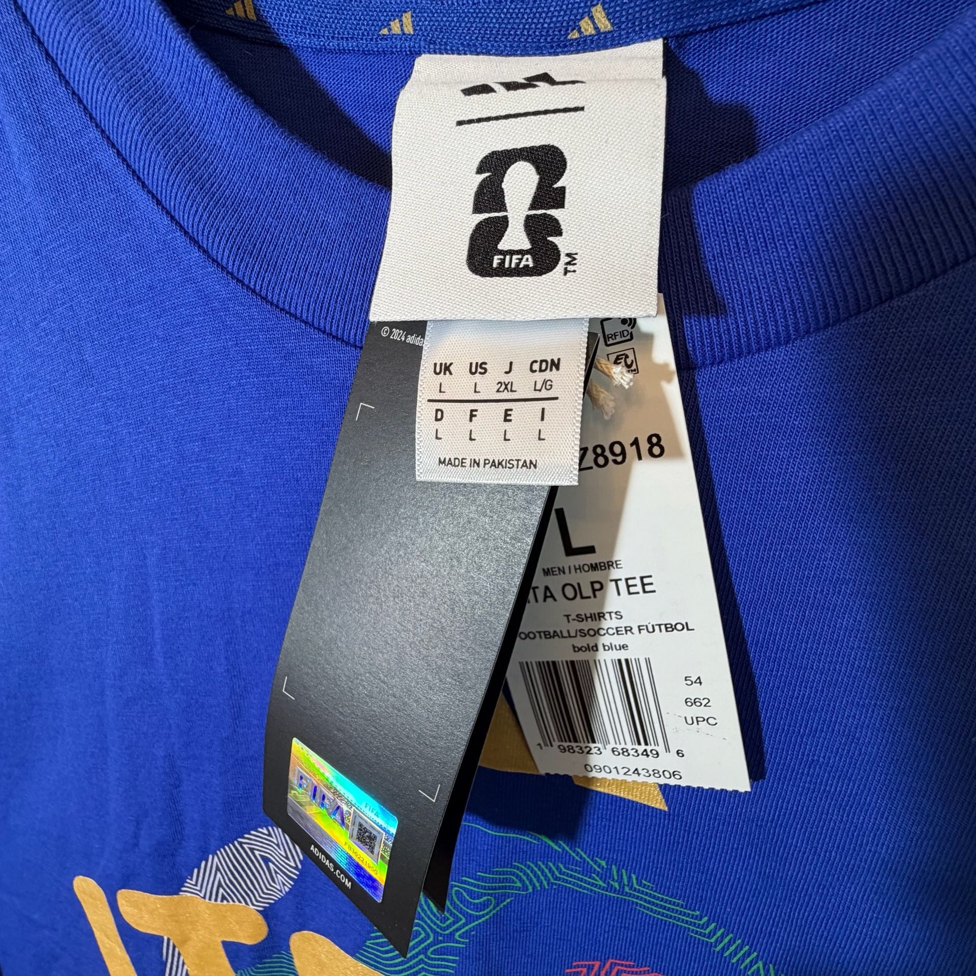 Adidas FIFA World Cup 26 Italy T-Shirt Size L Bold Blue 5