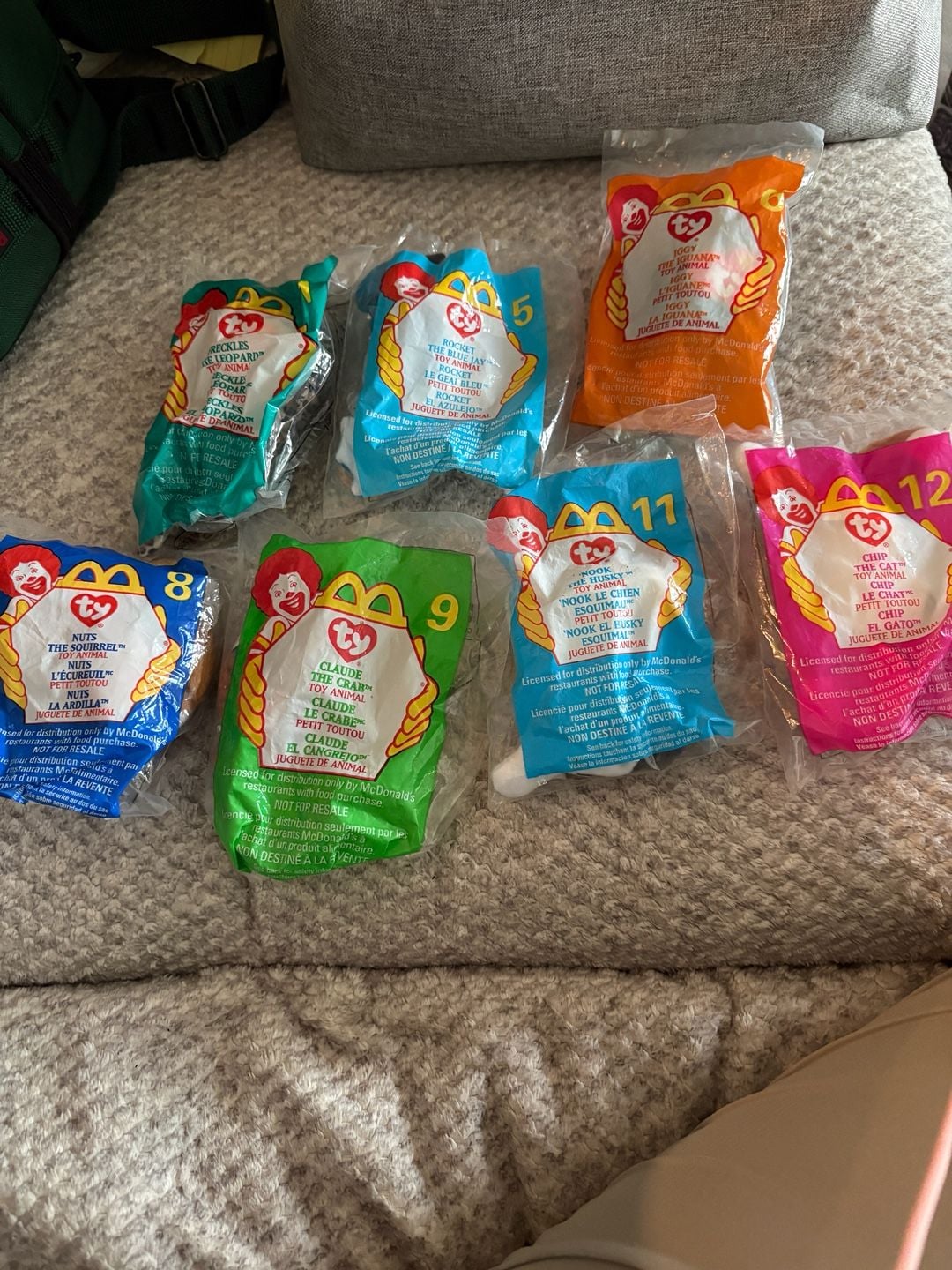 Ty Beanie Babies McDonald's Teenie Beanie Lot Of 7 Sealed Vintage 1