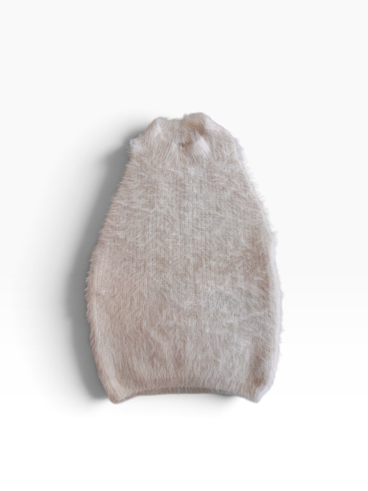 Zara Fuzzy Mock Neck Sweater Size M Off White 1