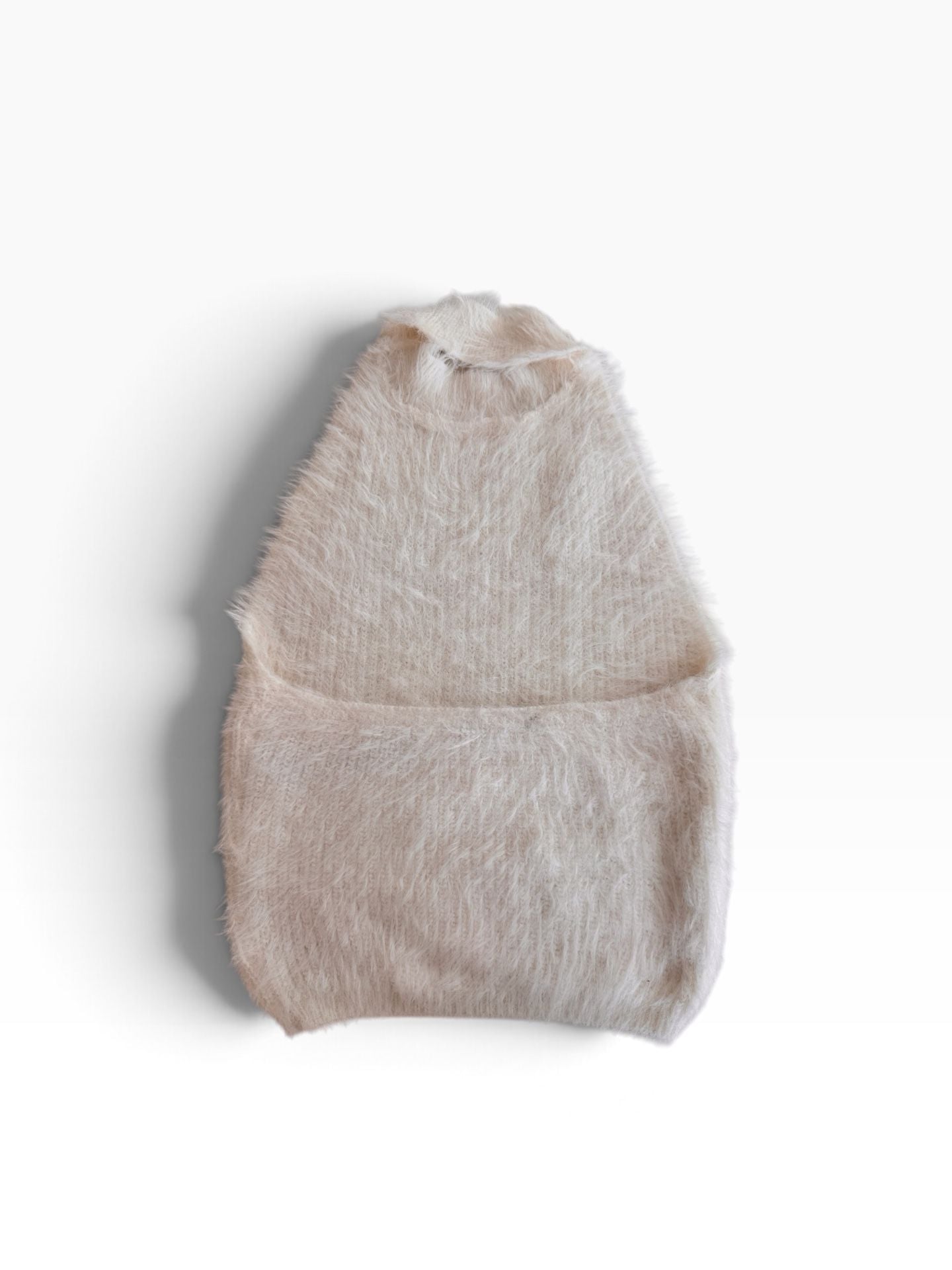 Zara Fuzzy Mock Neck Sweater Size M Off White 2