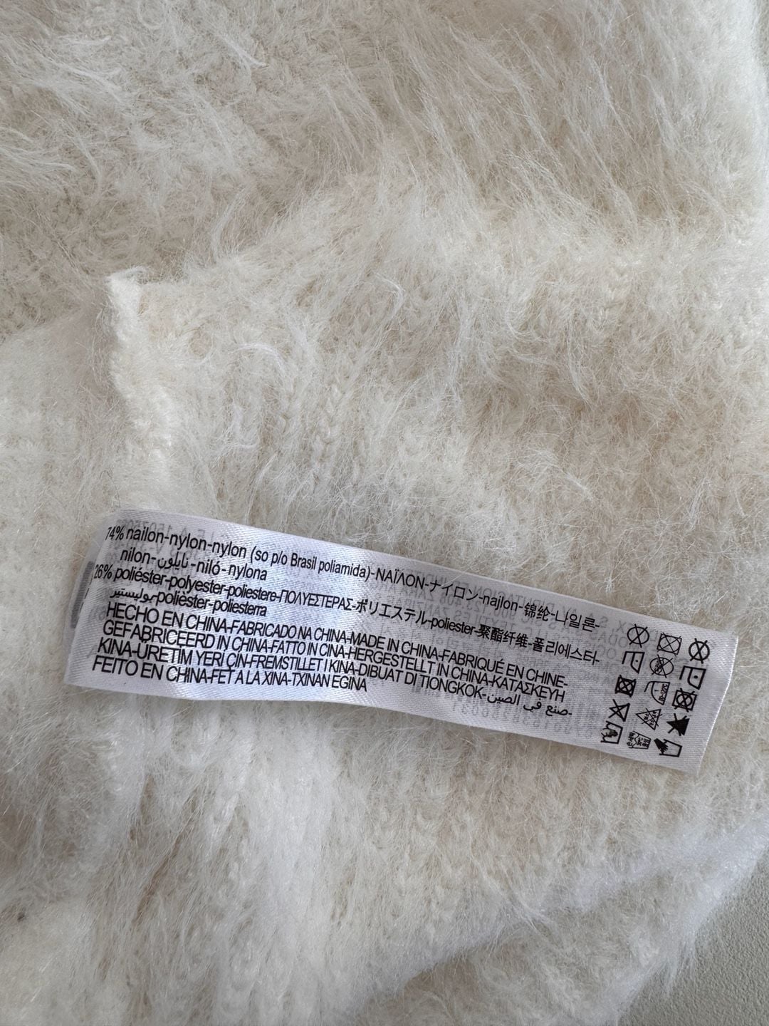 Zara Fuzzy Mock Neck Sweater Size M Off White 4