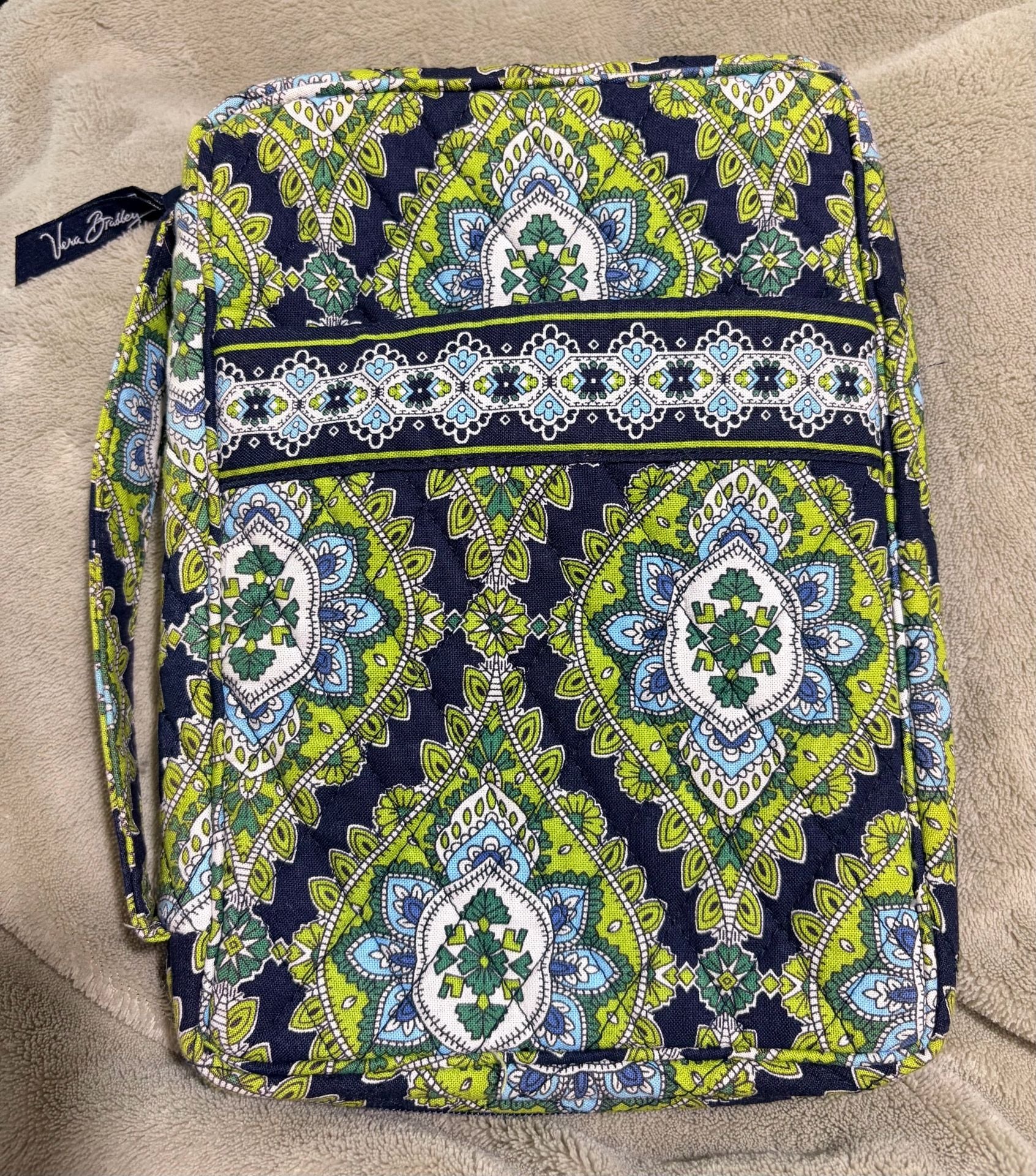Vera Bradley Quilted Bible Cover Book Organizer Blue Green Paisley 1