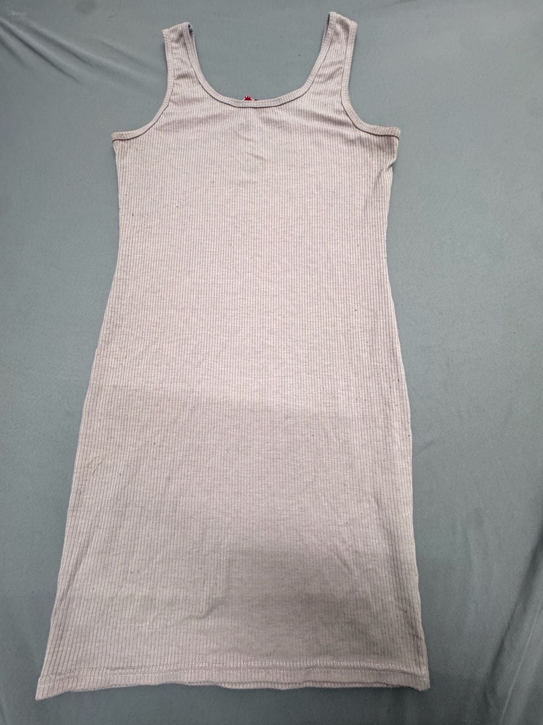 HOT KISS Ribbed Tank Dress Size L Grey Sleeveless Midi 6