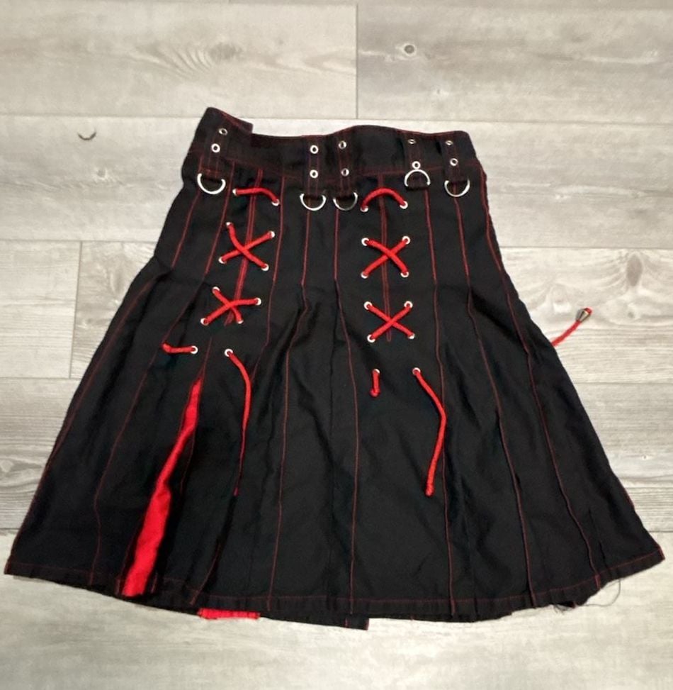 Tripp NYC Black and Red Corset Lace-Up Skirt 2