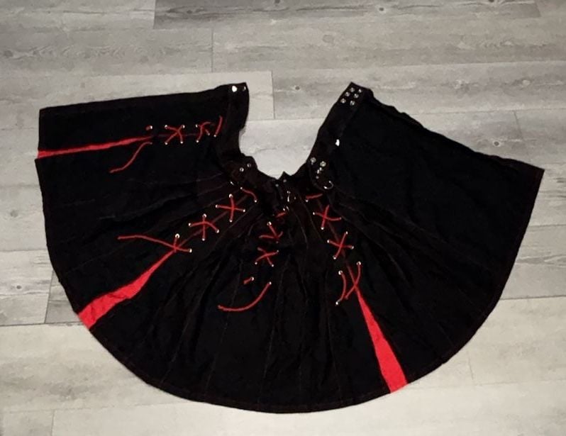 Tripp NYC Black and Red Corset Lace-Up Skirt 3
