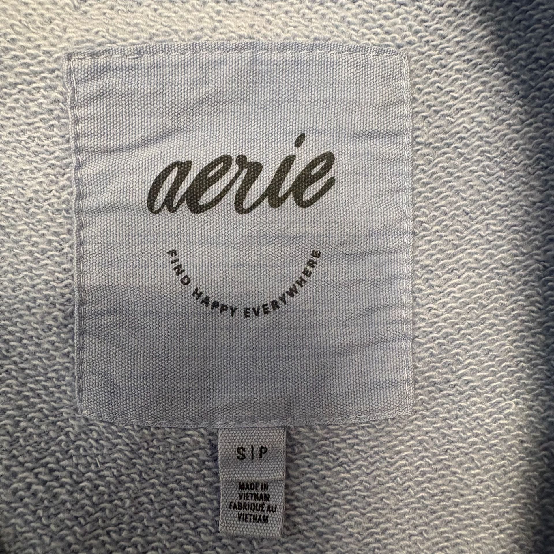 Aerie Oversized Crewneck Sweatshirt Small Blue Periwinkle Y2K 2000s Slouchy 6