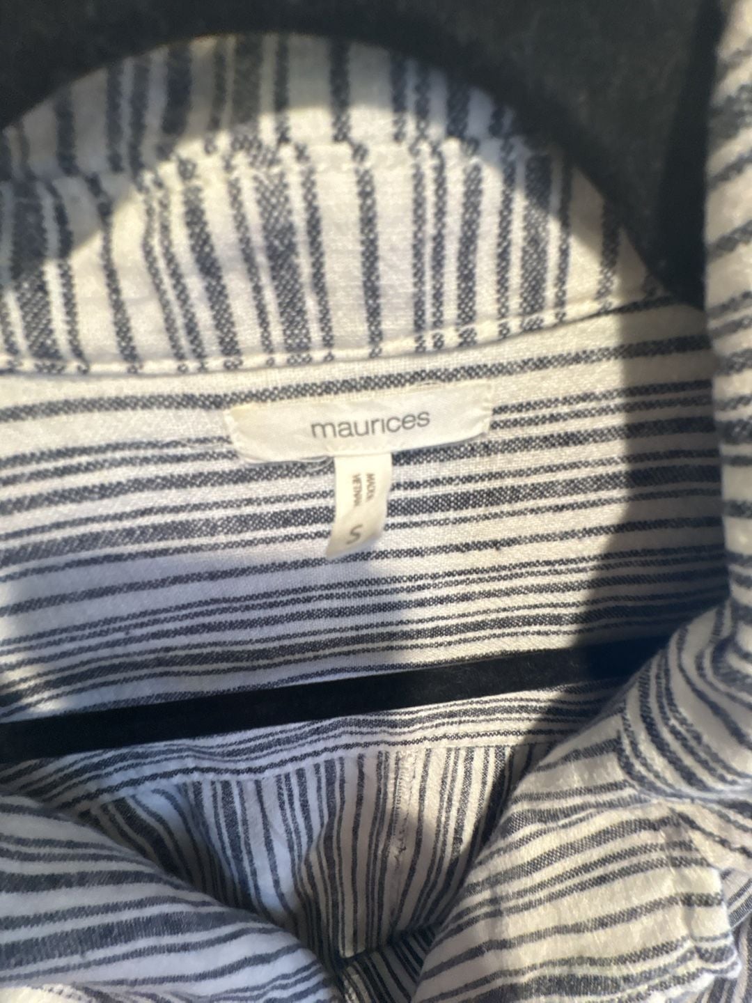 Maurices Blazer Size S Blue White Striped Linen Blend Single Button 4