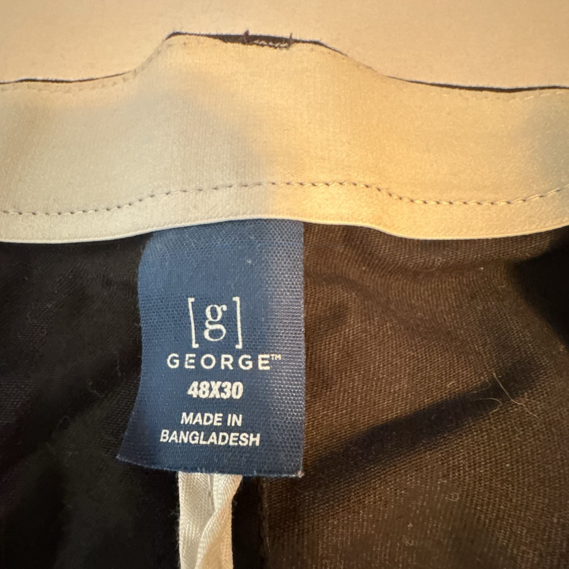 George Casual Pants Size 48x30 Black Stretch Cotton Blend 3