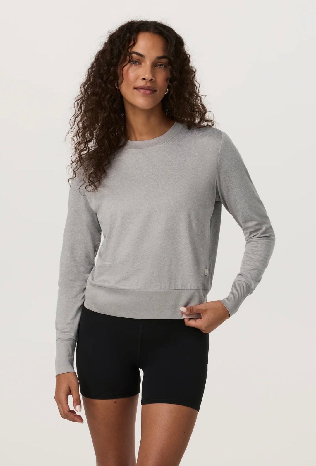 Vuori Daydream Crew Light Heather Grey Long Sleeve Top 2