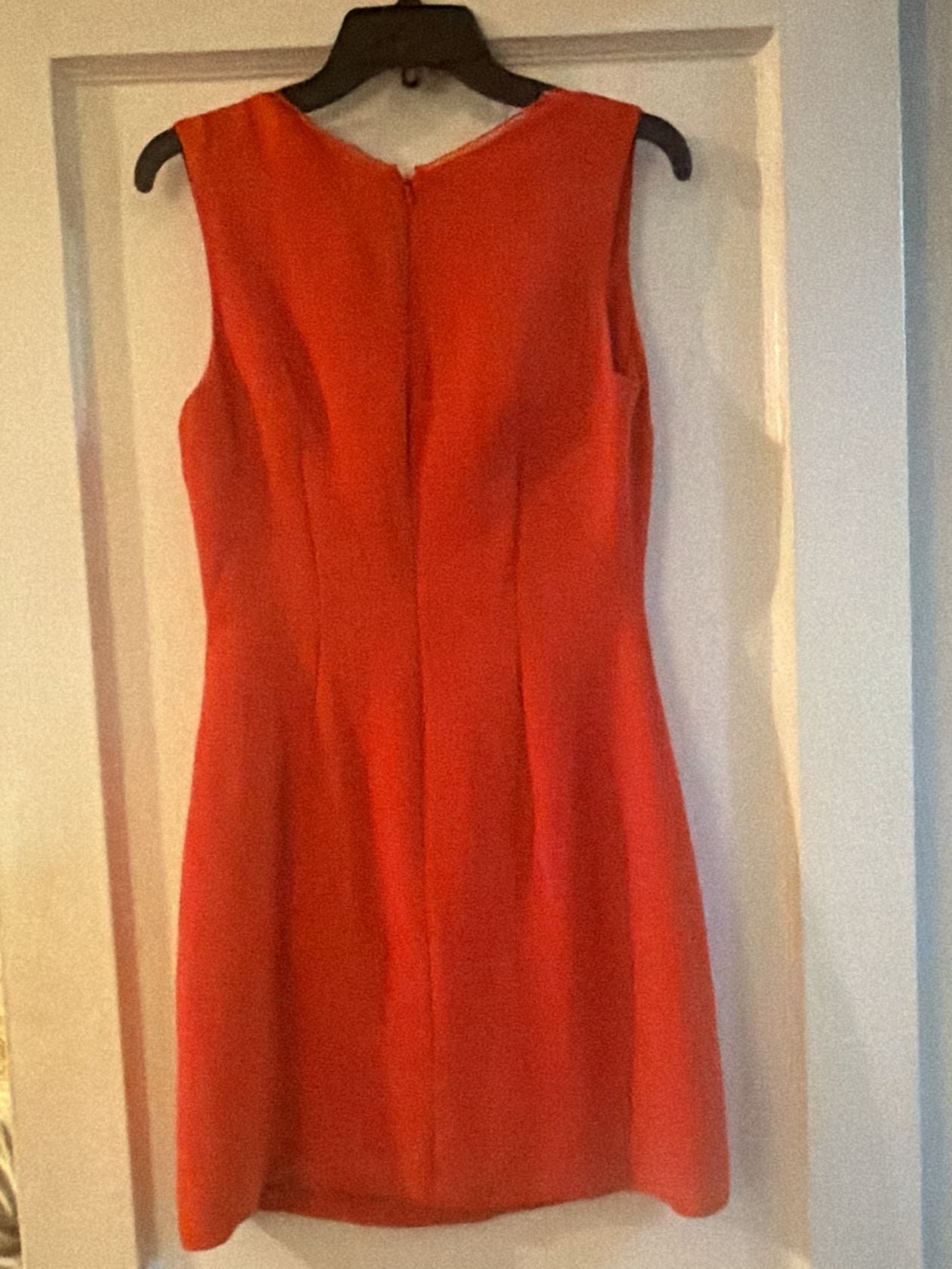 Reiss Red Lace Trim Dress Size 4 3