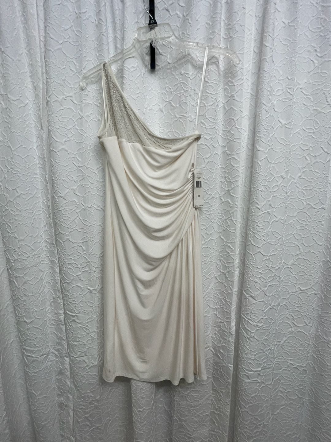 NWT Lauren Ralph Lauren One Shoulder White Evening Dress Size 10 Ruched 2