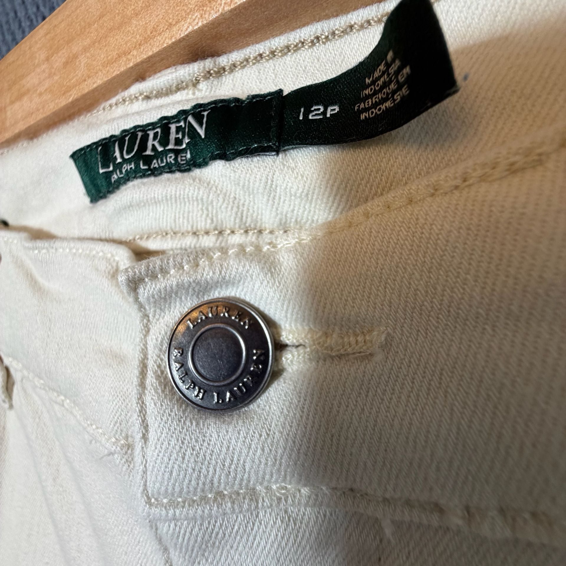 Lauren Ralph Lauren Denim Jeans Size 12P Cream 4